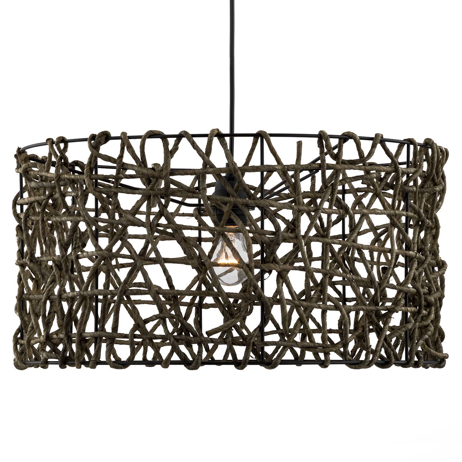 Lampada a sospensione Angie I Lino / Ferro a 1 luce