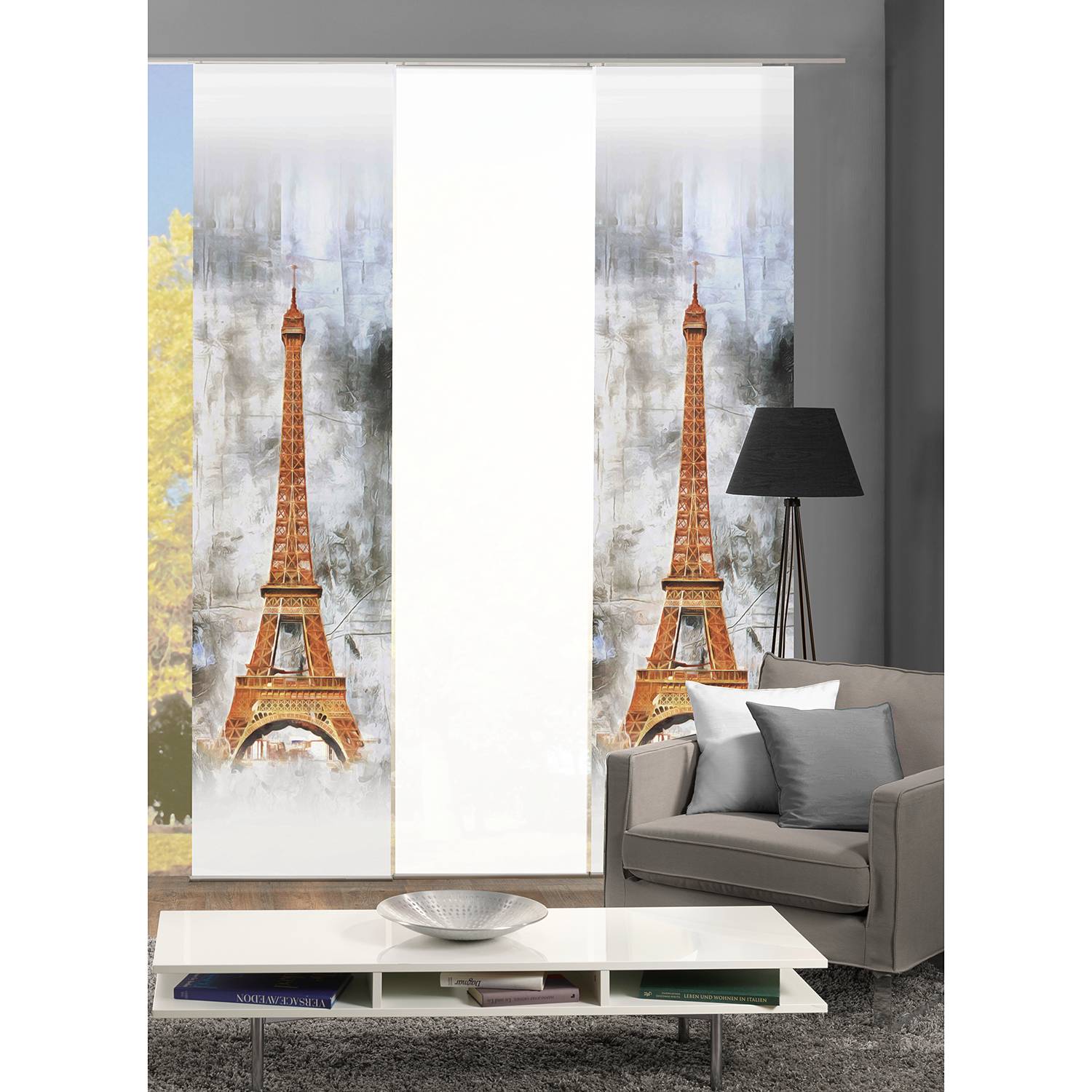 Sliding curtain Partigo Polyester Grey