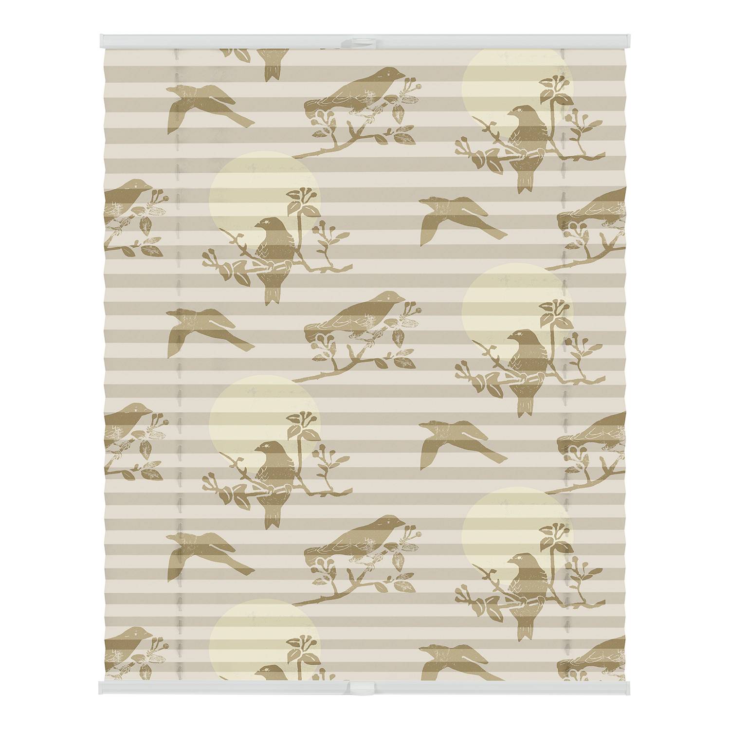 Plissee Klemmfix Moon Birds Polyester Beige 45 x 130 cm