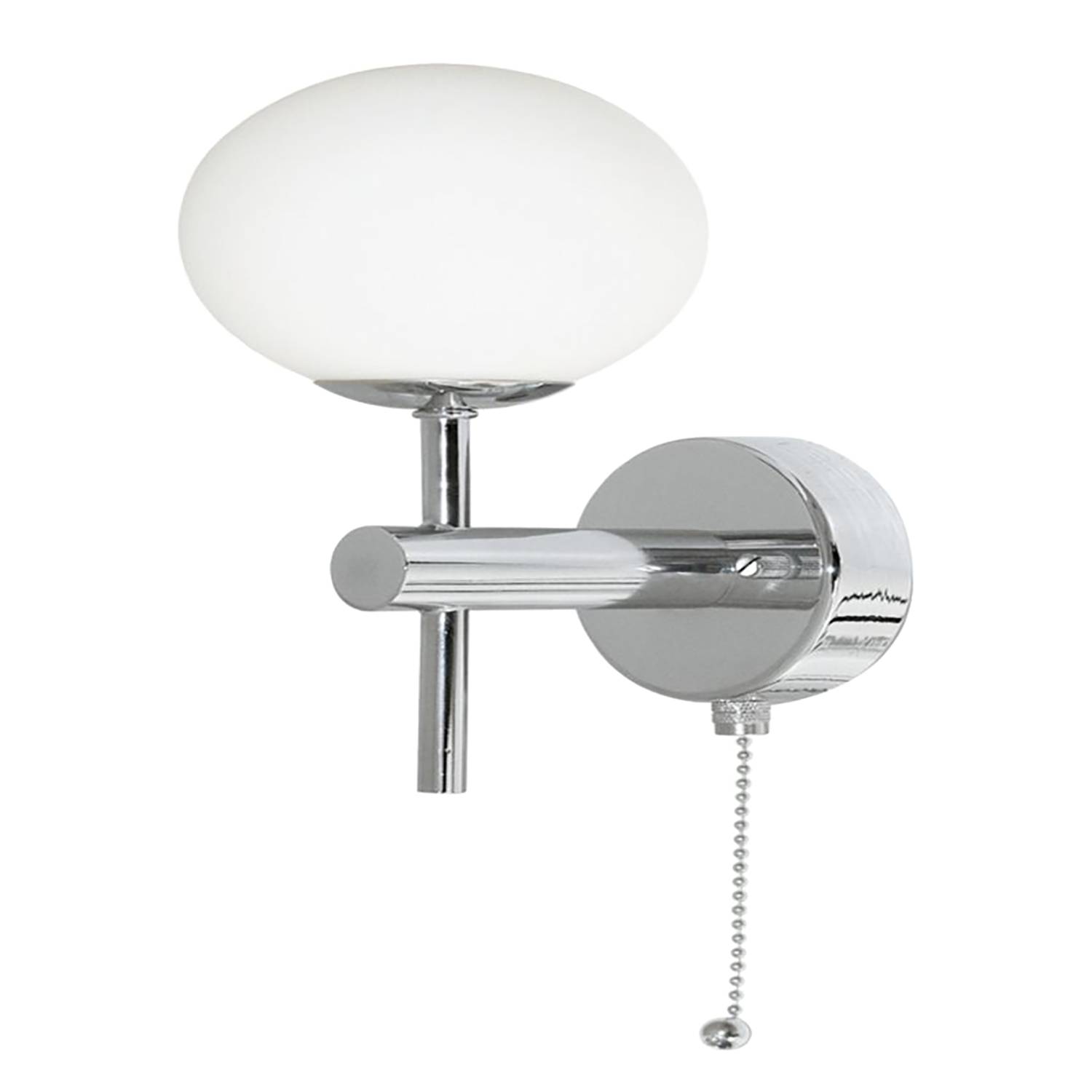 LED wall light Global frosted glass silver