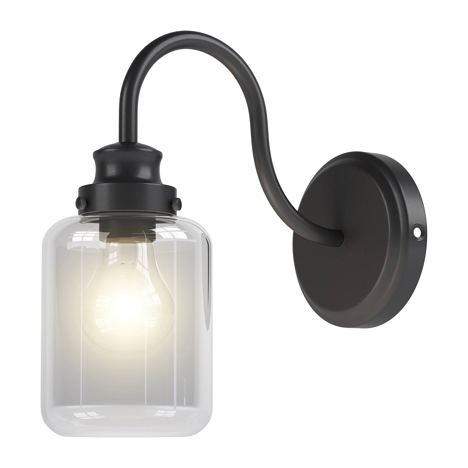 Wall lamp Ferna iron clear glass