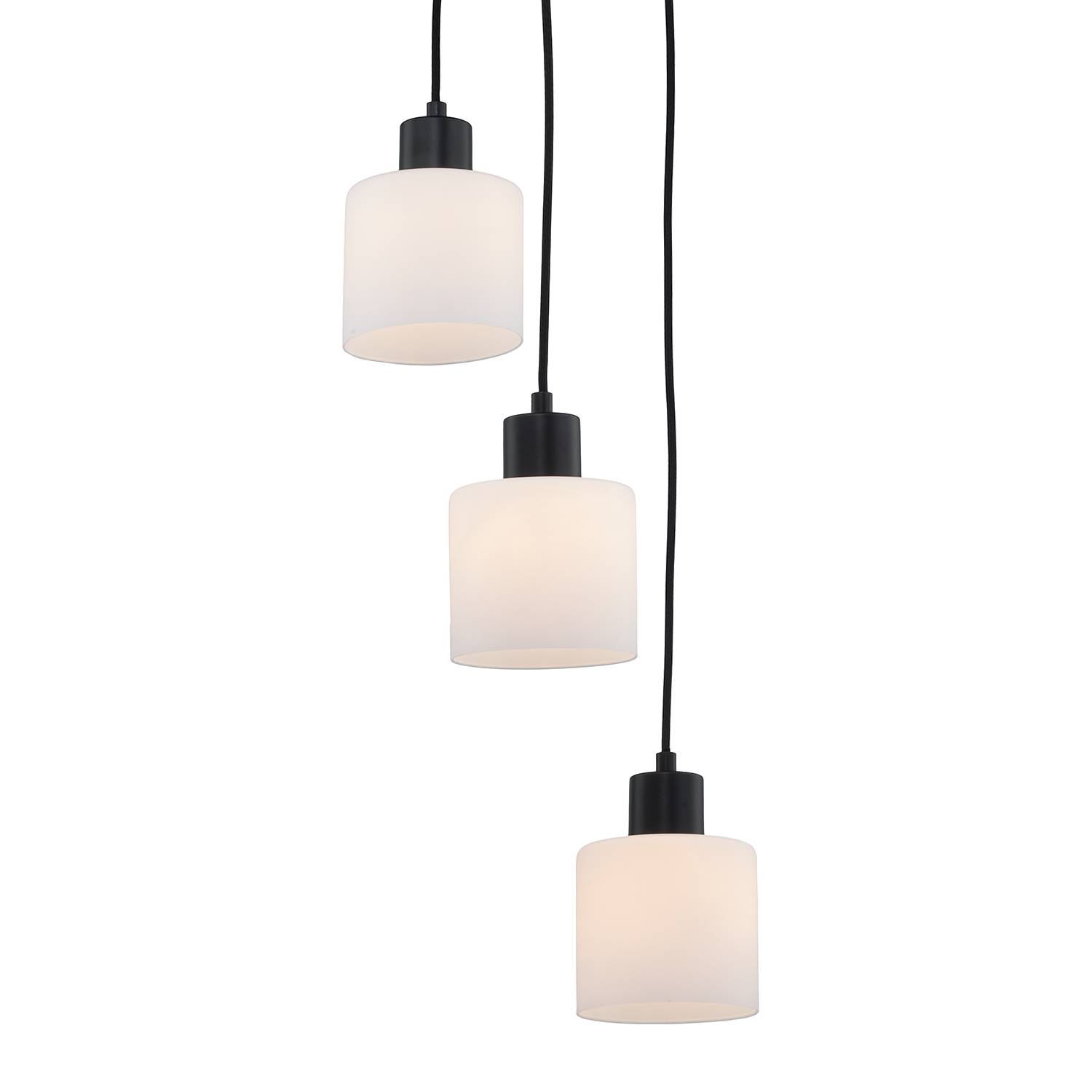 3-light pendant lamp Kolind metal opal glass