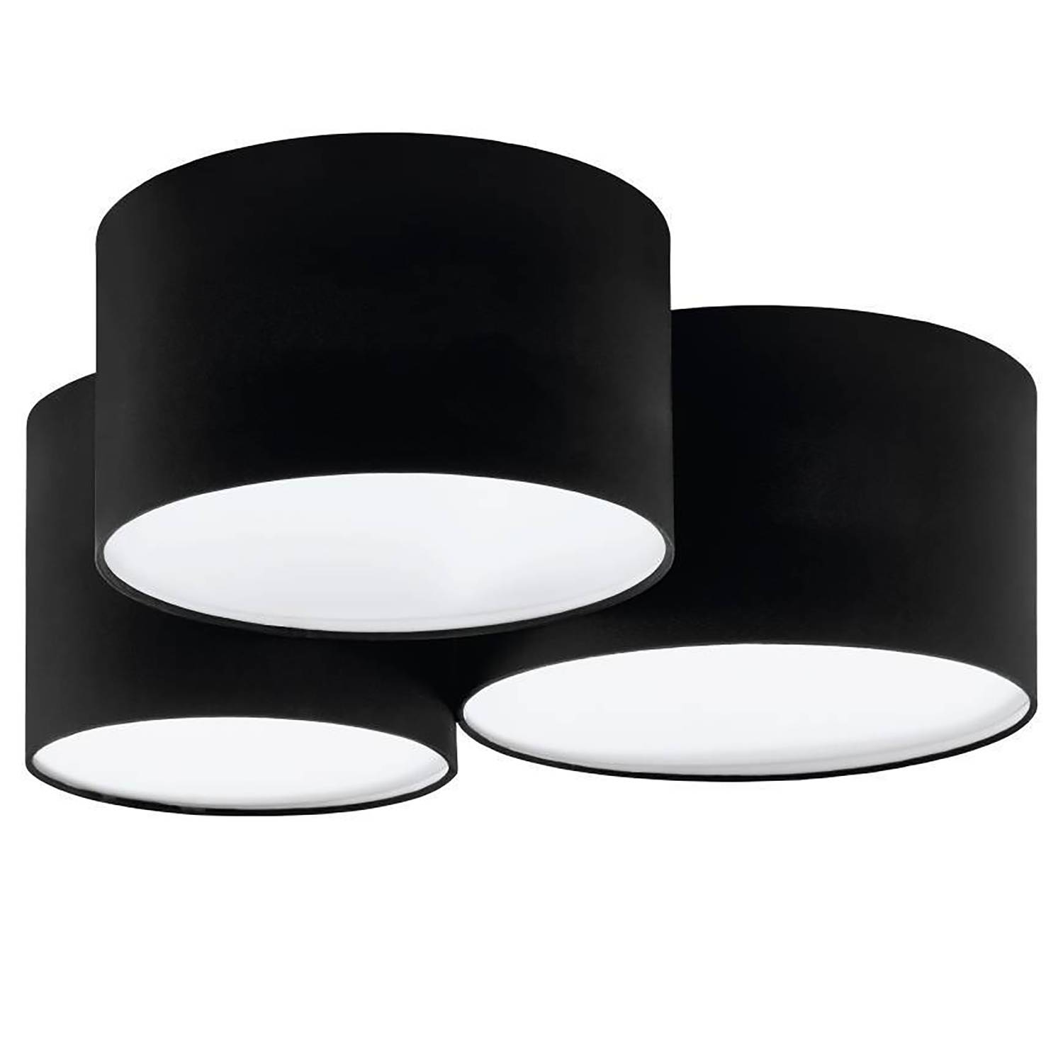 3-flame ceiling light Pastore I Linen Steel
