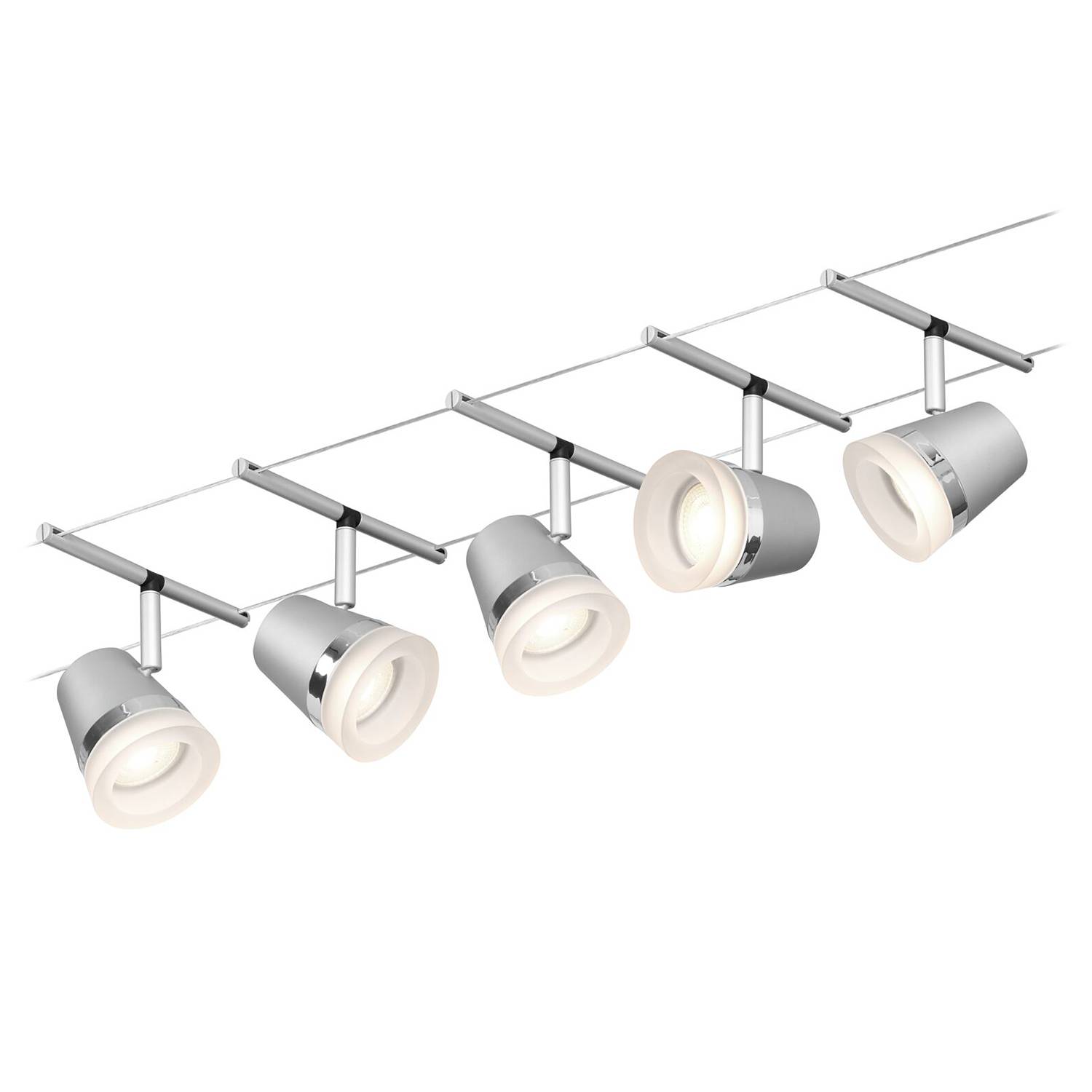 5-flame LED ceiling light Cone I Aluminum