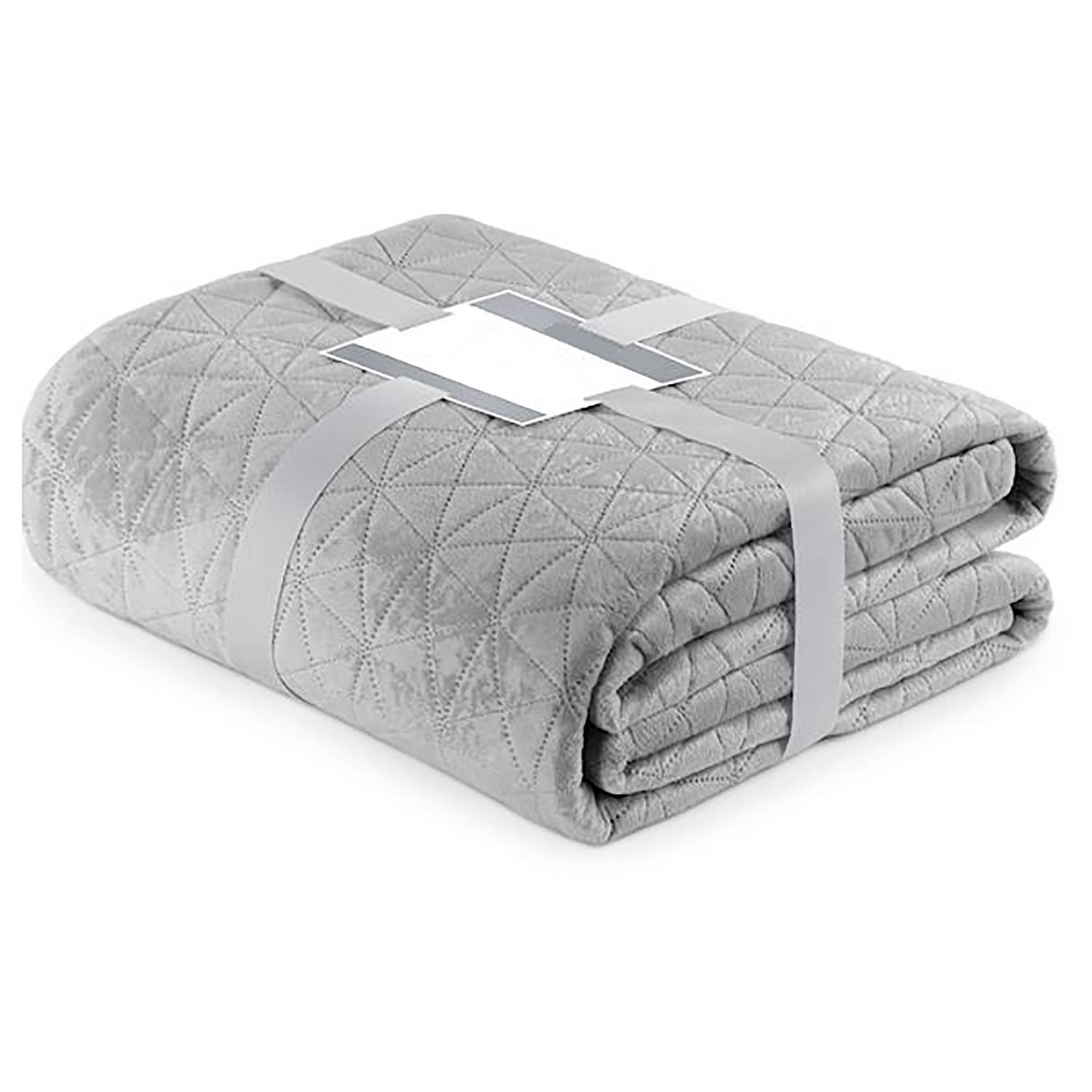 Bedspread Aila II Velvet Silver 240 x 260 cm