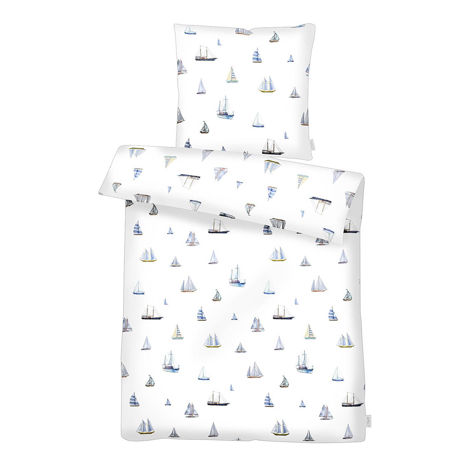 Mako-Satin-Bedding Sylt Organic Cotton White/Blue