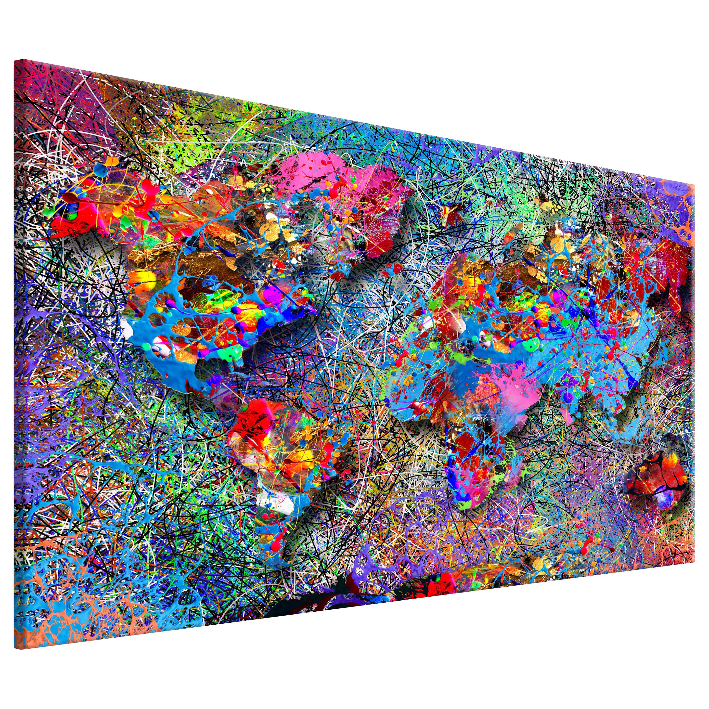 Wandbild Jackson Pollock MDF Mehrfarbig