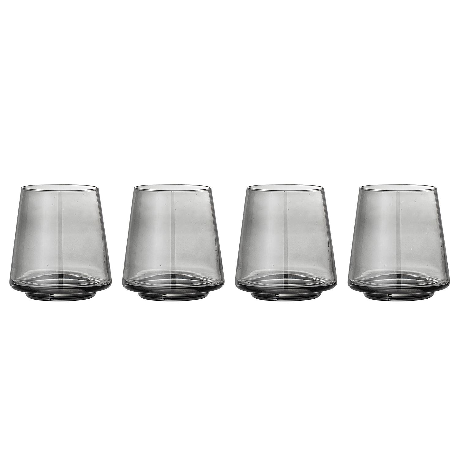 4x Glass Yvette Glass Grey Transparent
