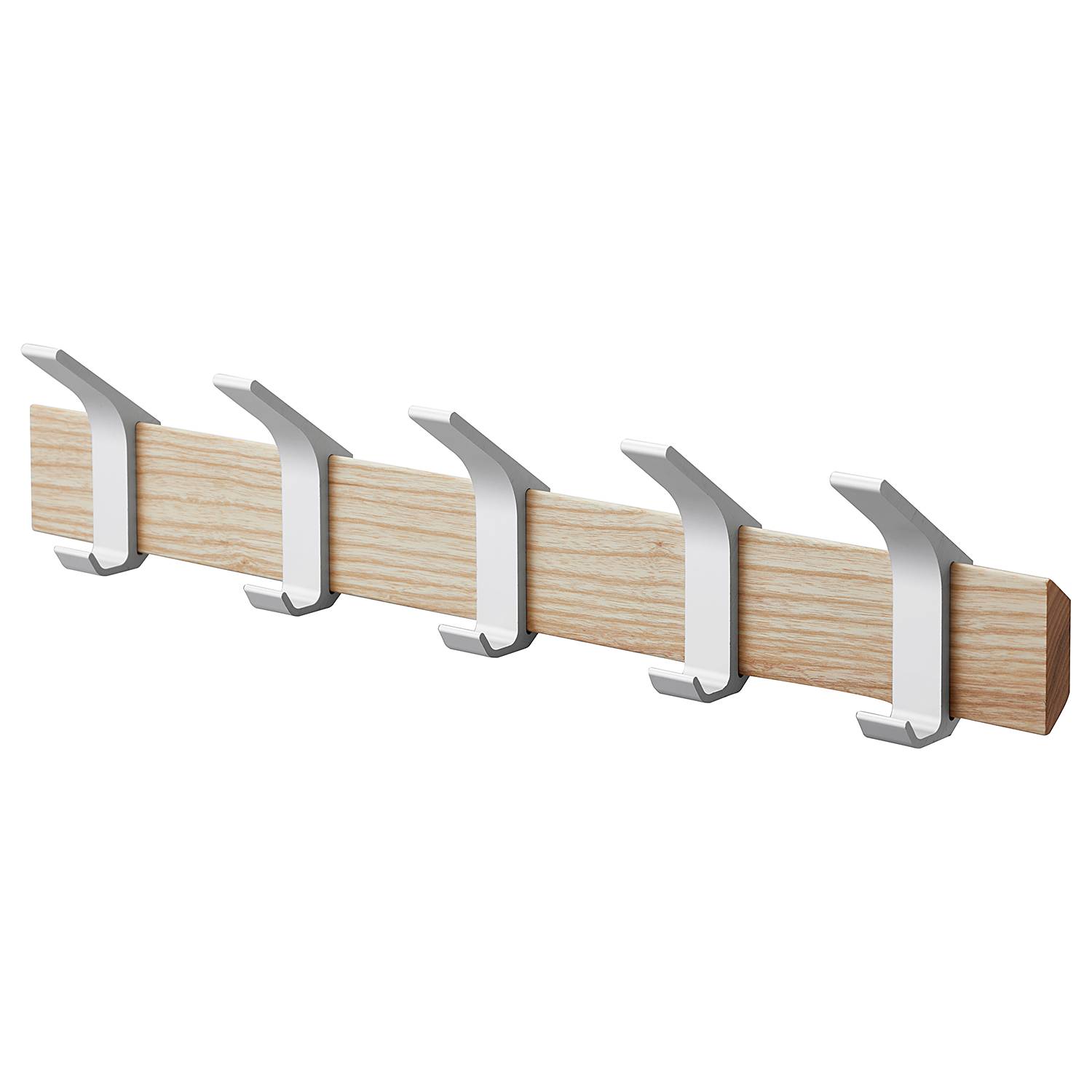 Coat rack Rin Ash wood Part-solid Silver