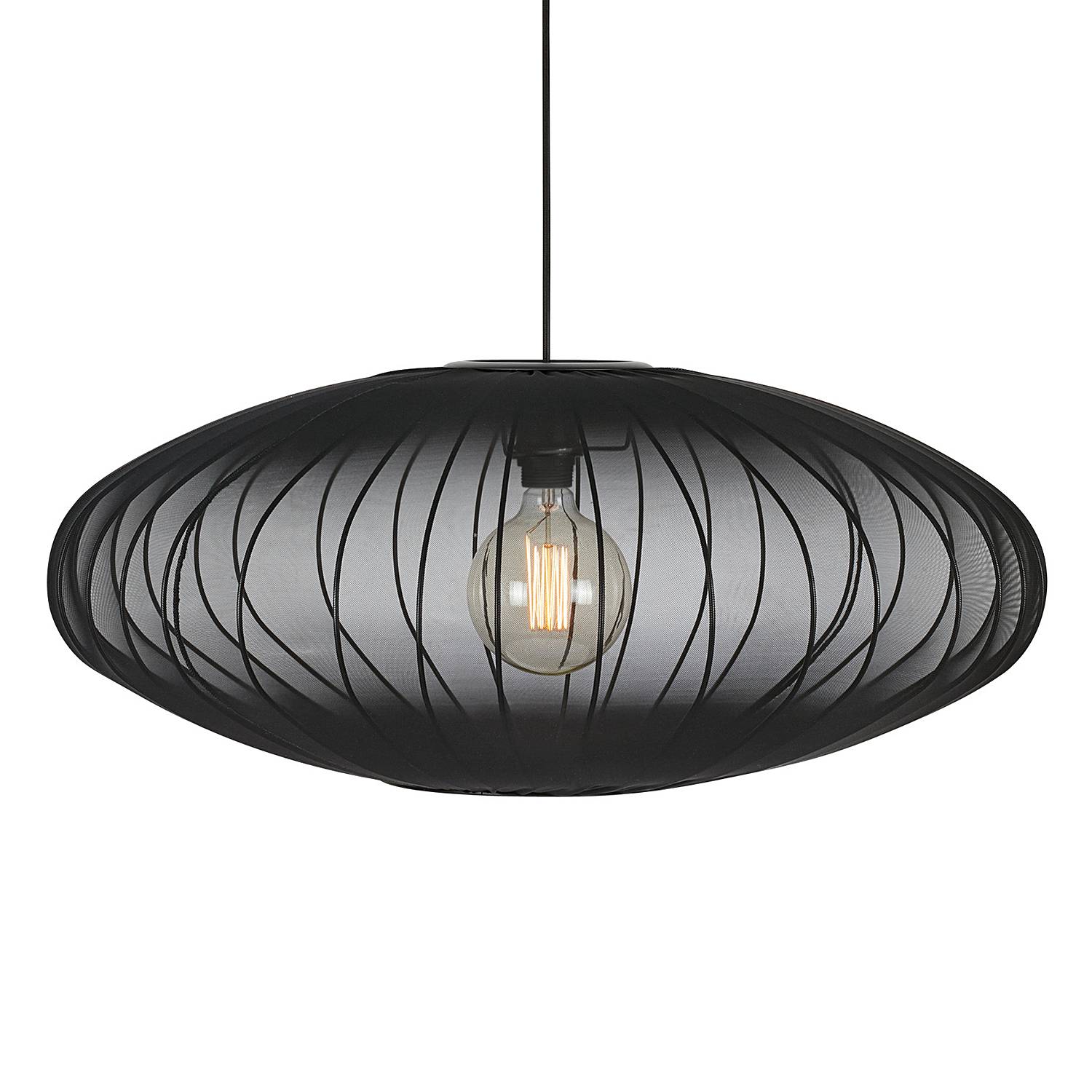 Pendant lamp Florence Iron Nylon Black 75 x 31 cm