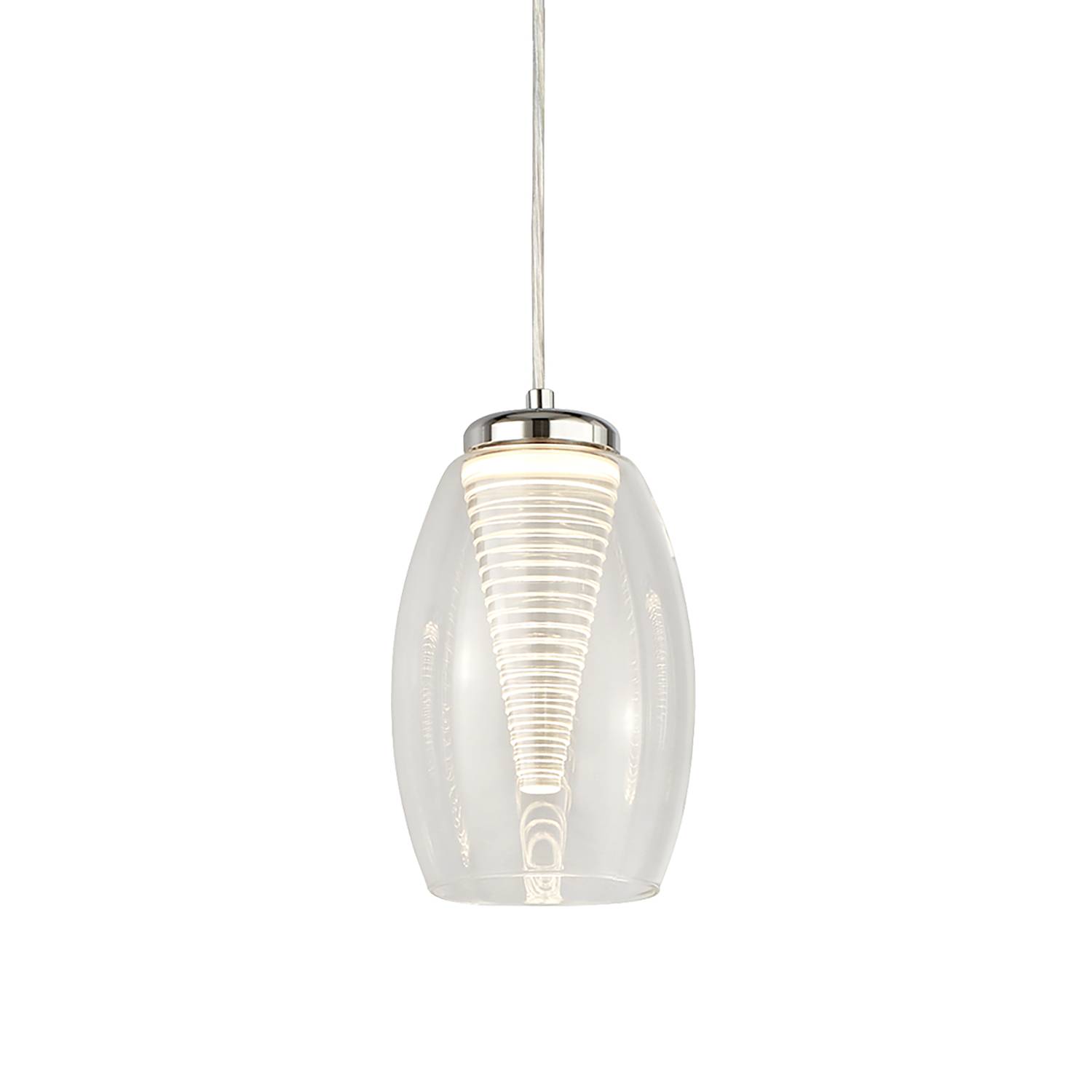 Pendant lamp Cyclone Steel Transparent