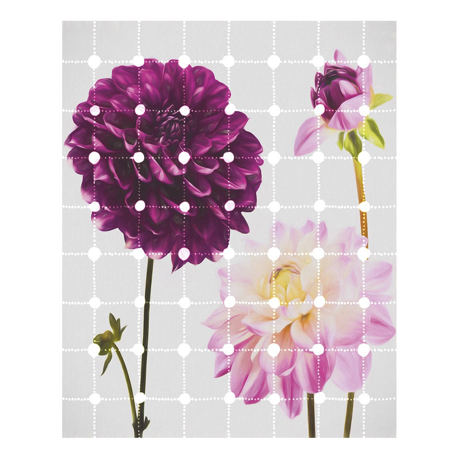 Vlies Fototapete Flowers & Dots Vlies Bunt