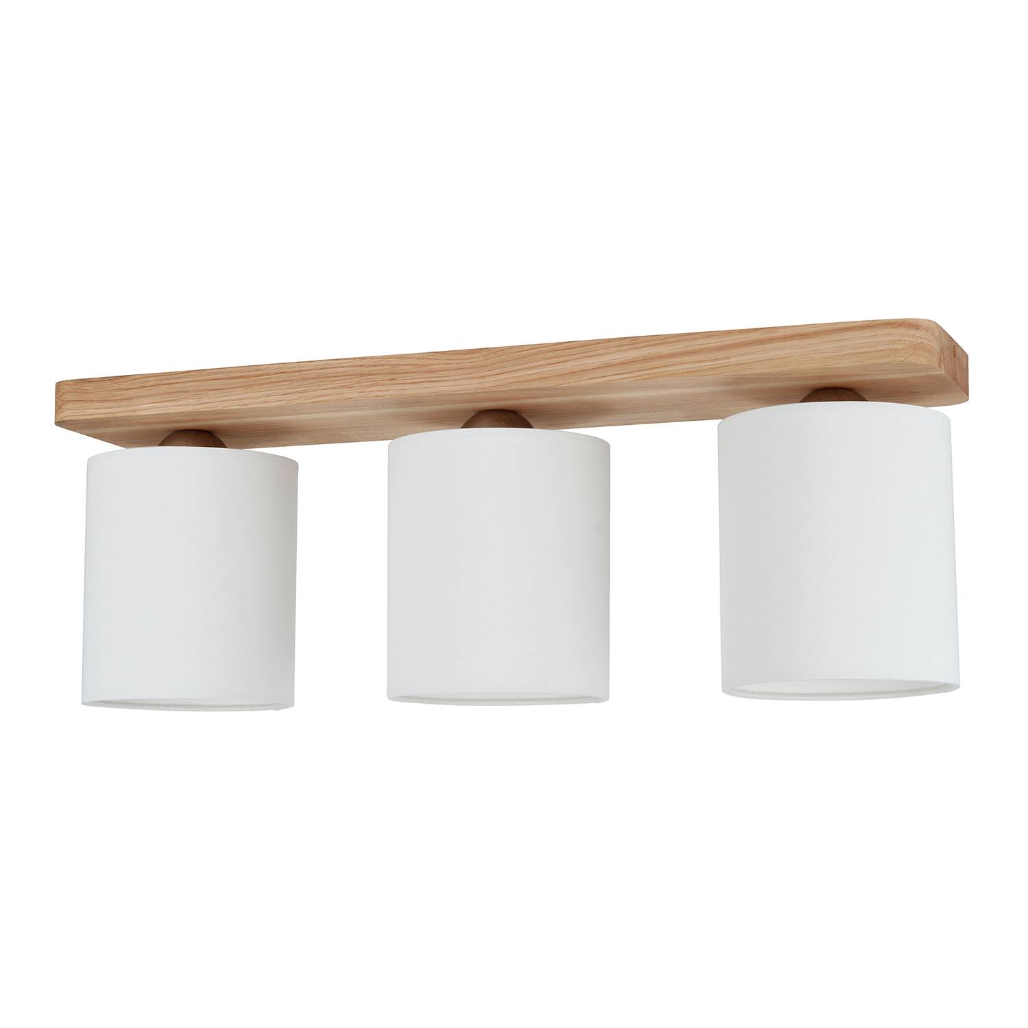 Ceiling lamp Jenta III Cotton fabric Oak solid wood
