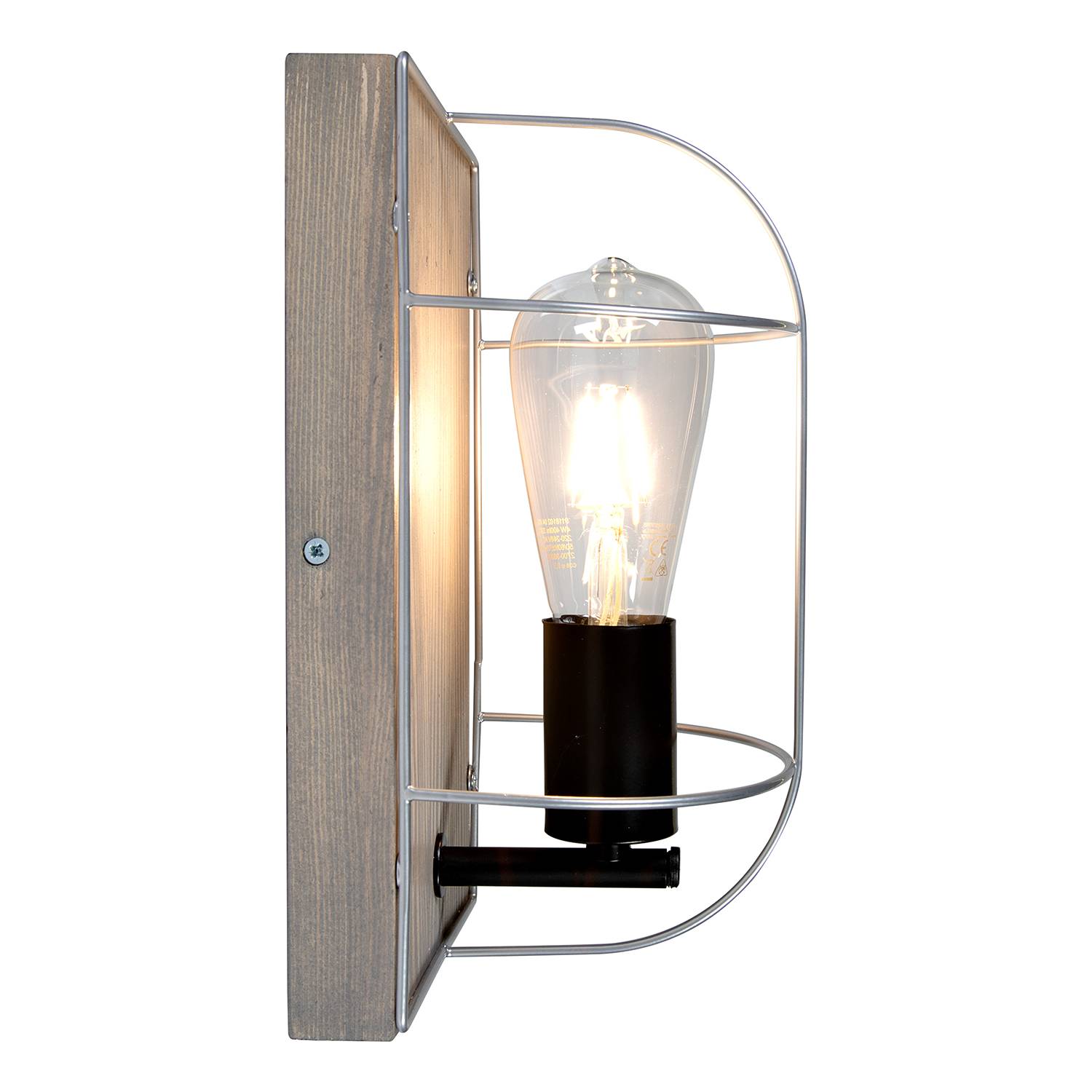 Netuno III Wandleuchte Stahl Kiefer 1-flammig