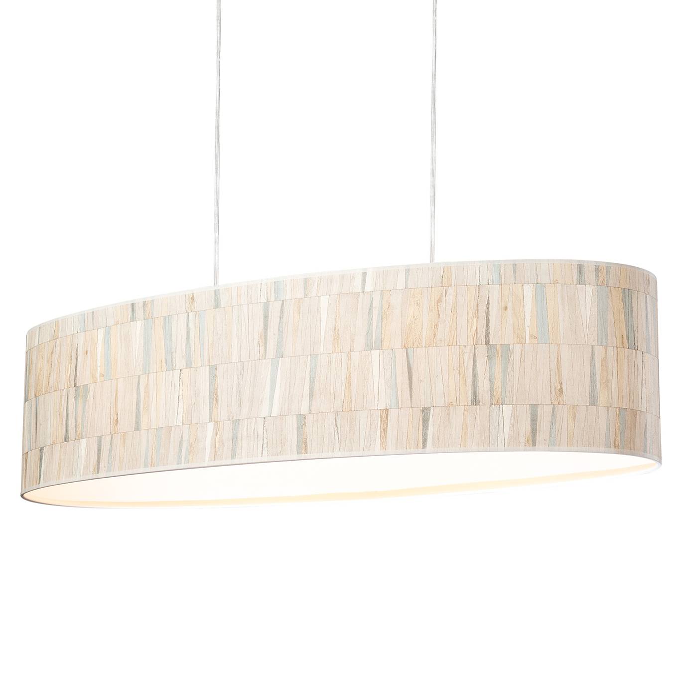 2-flame pendant lamp Malo II paper oak solid wood