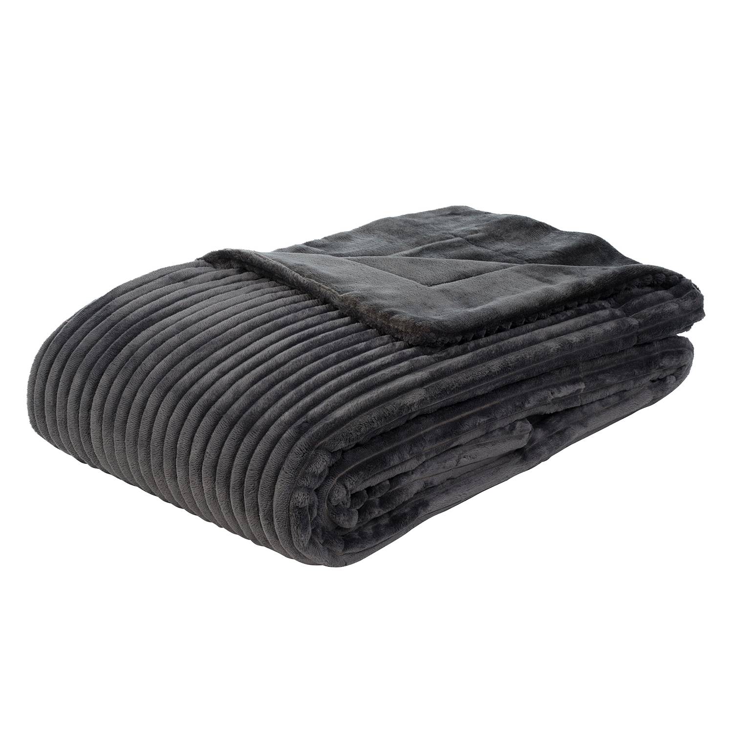 Plaid Cord Blanket Woven Fabric Charcoal