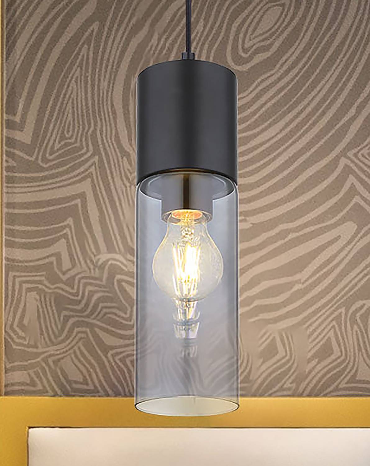 Annika Tipo C Lampada a sospensione vetro colorato ferro a 1 luce