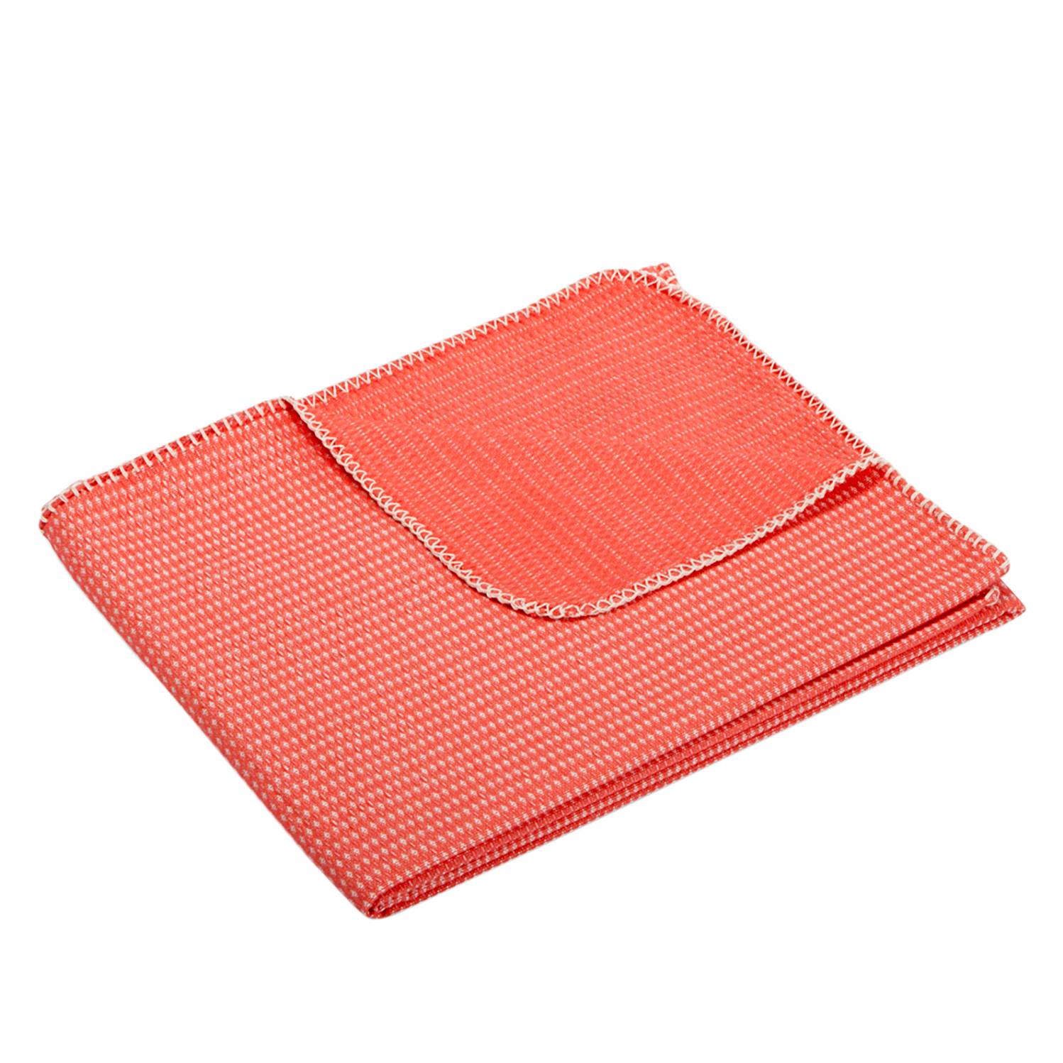 Plaid Wanderlust Blanket Woven Fabric Coral
