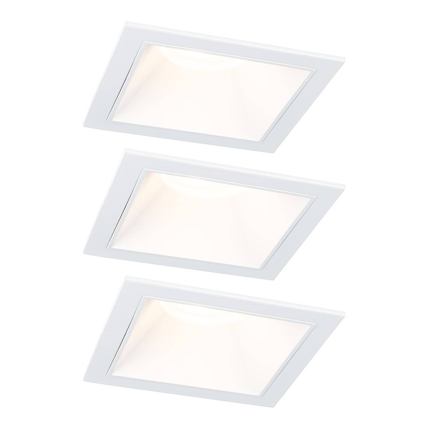3x Recessed spotlight Cole Coin Square White