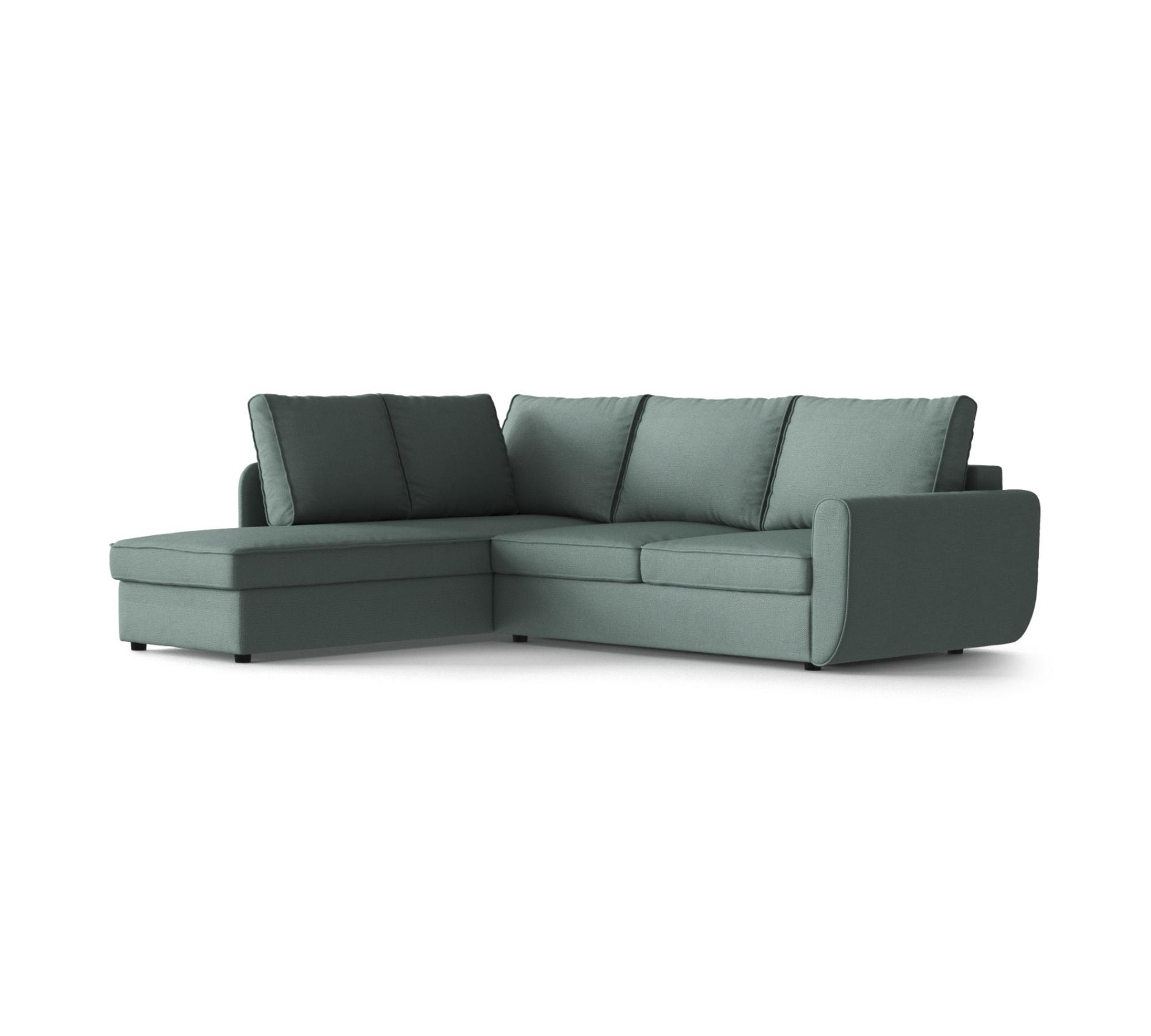 Schlafsofa Sowdon mit Récamiere Links Blaugrau