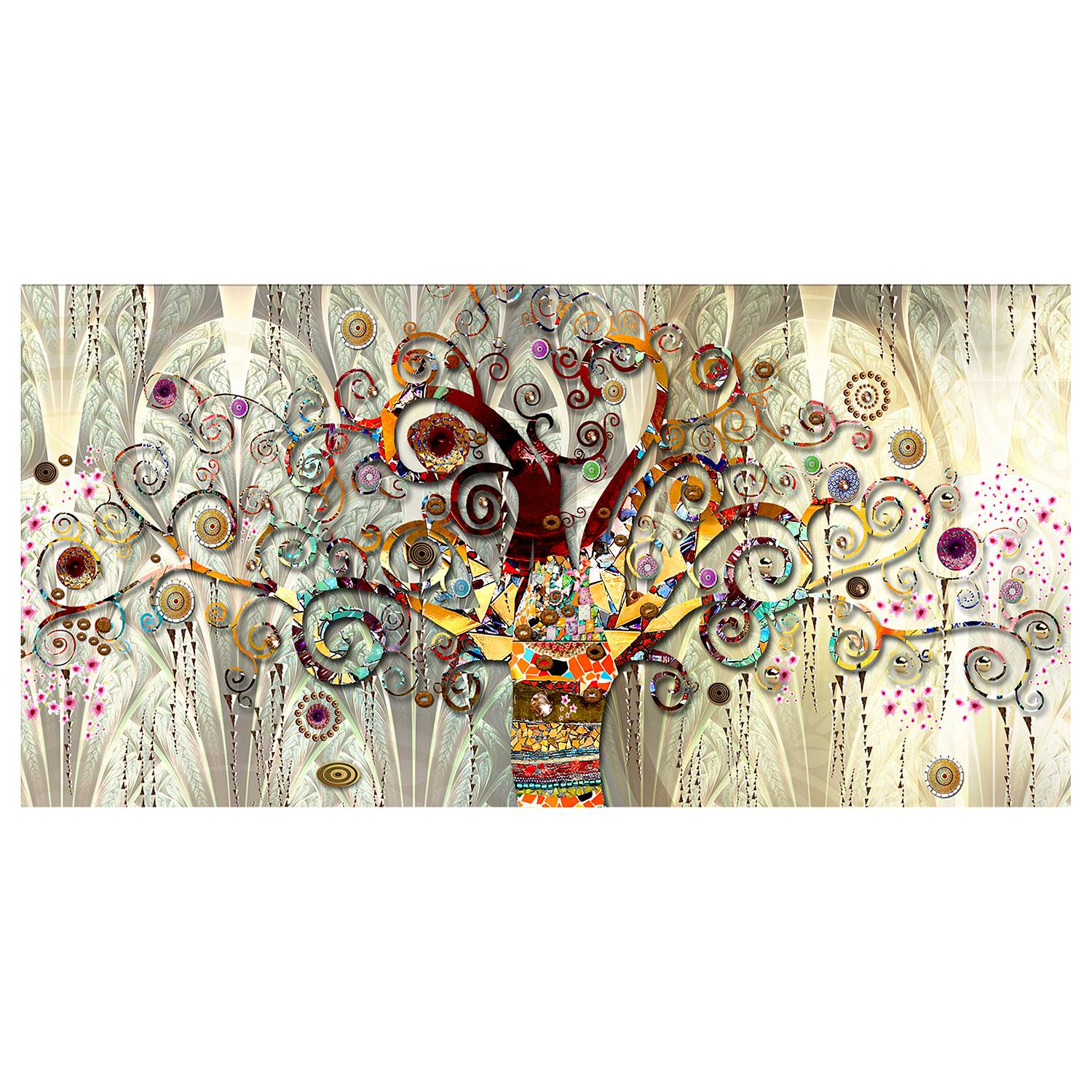 Wandbild Tree of Life Leinwand Mehrfarbig 120 x 60 cm