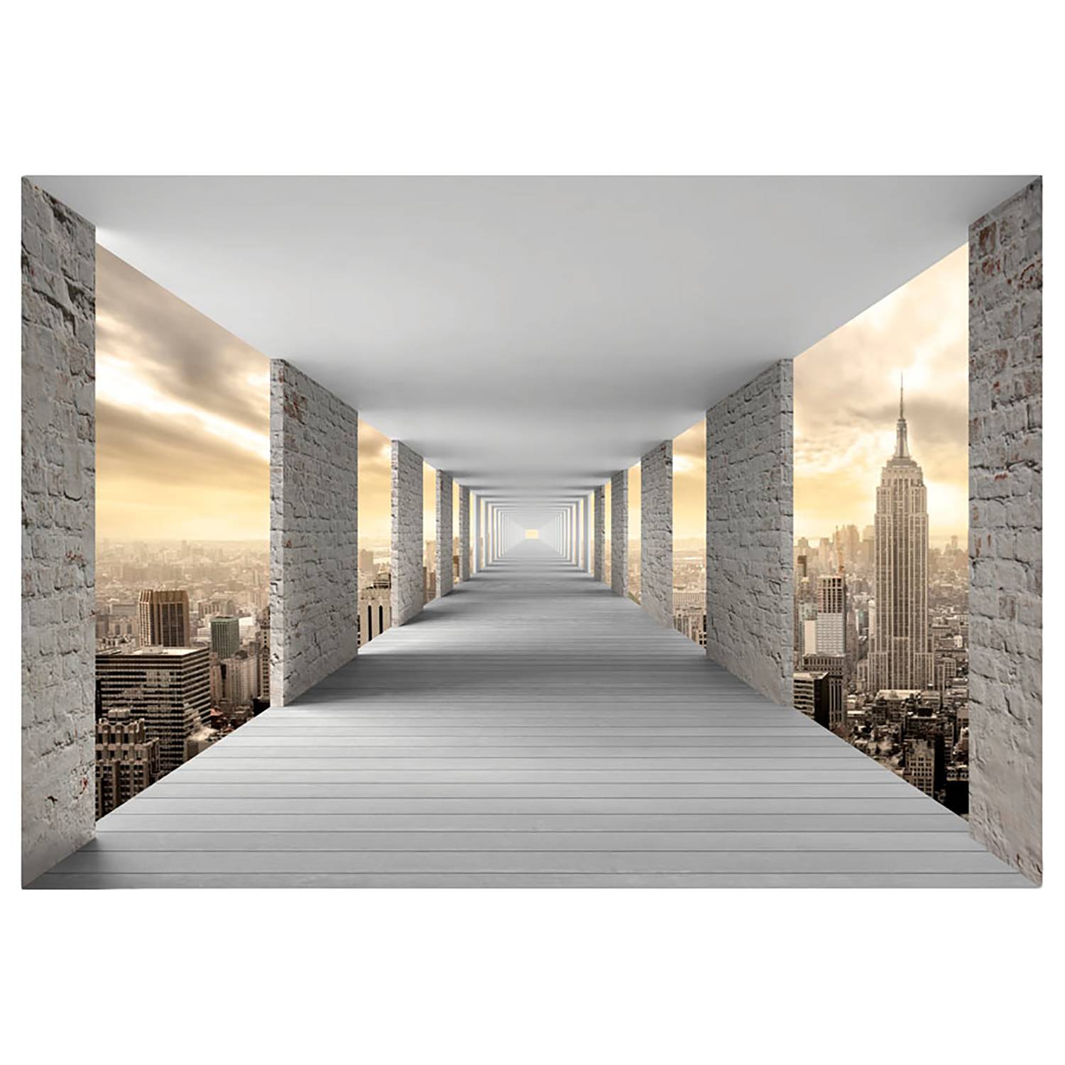 Vlies Fototapete Skyward Corridor Braun