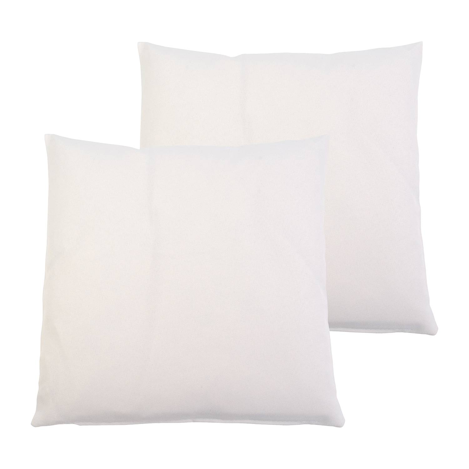 2x Milan Cushion Cover Synthetic Fiber White 50 x 50 cm