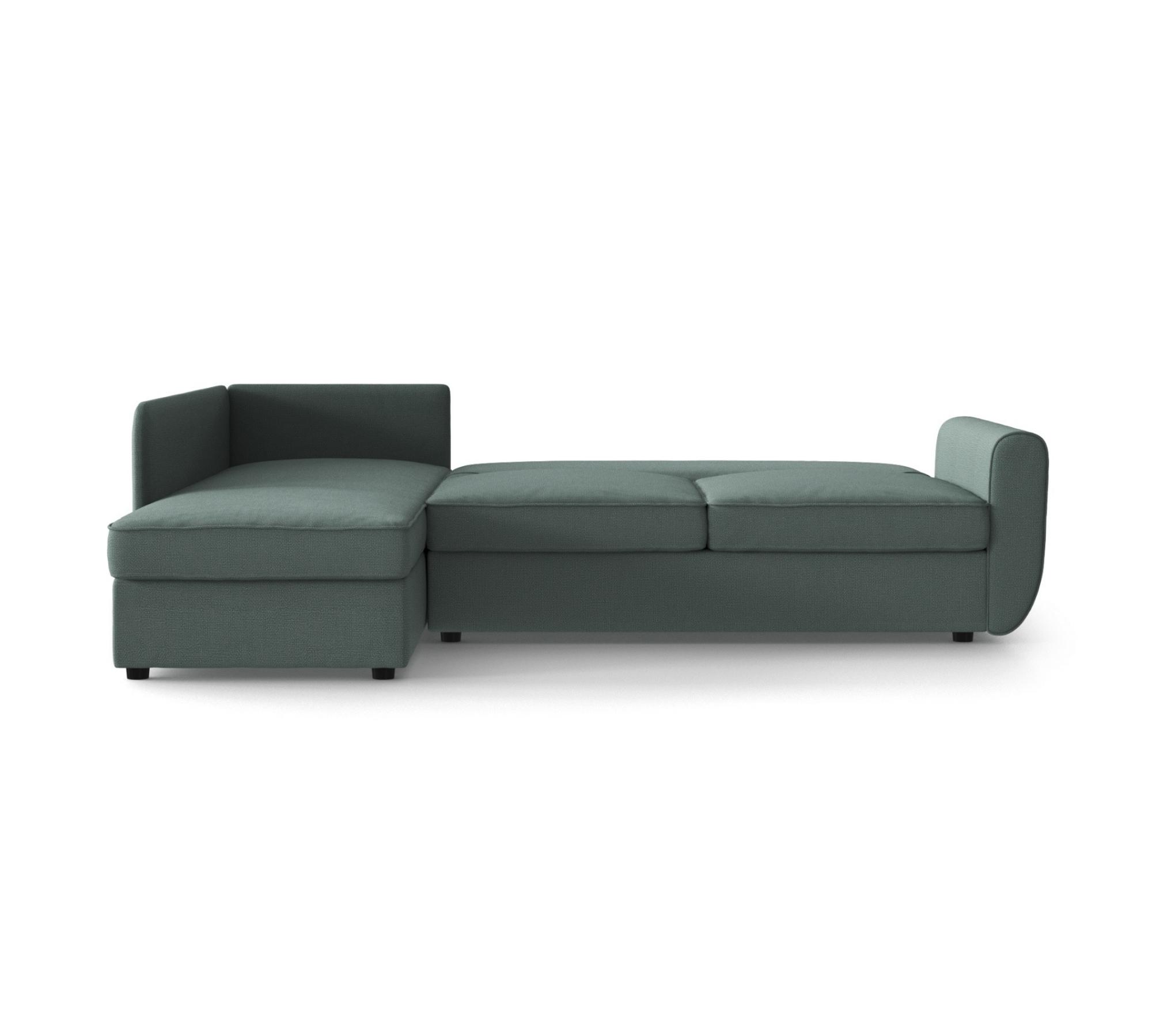 Schlafsofa Sowdon mit Récamiere Links Blaugrau