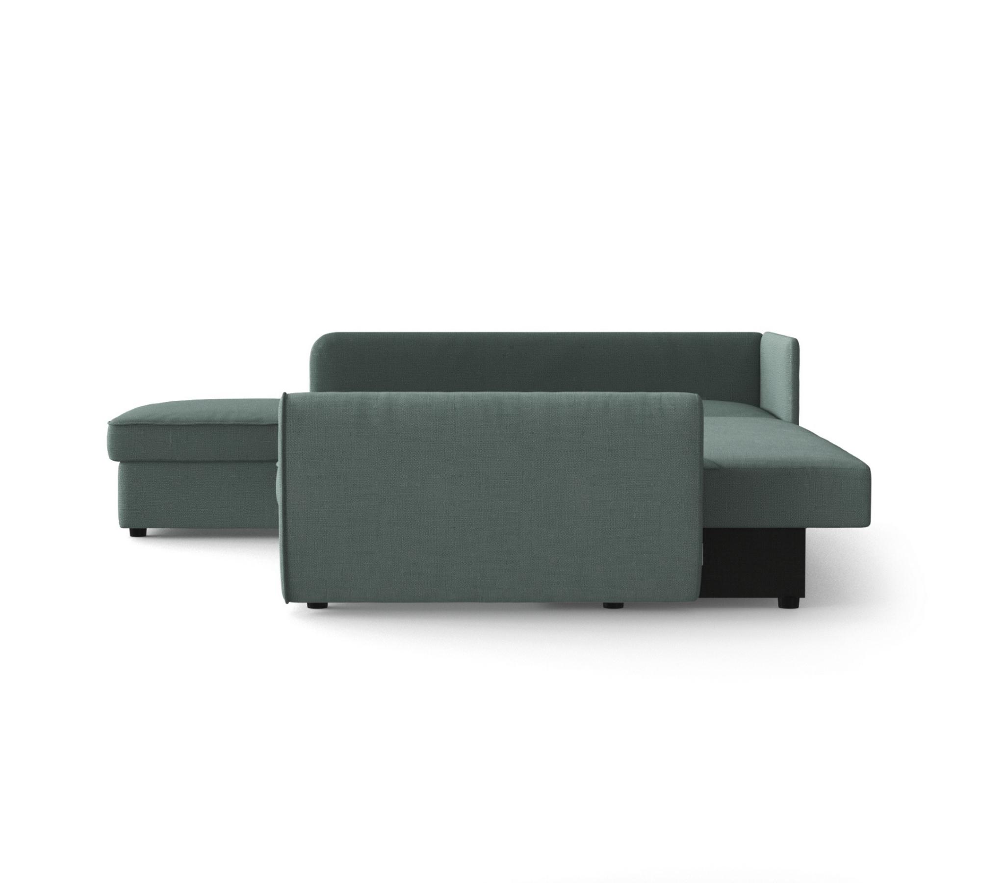 Schlafsofa Sowdon mit Récamiere Links Blaugrau