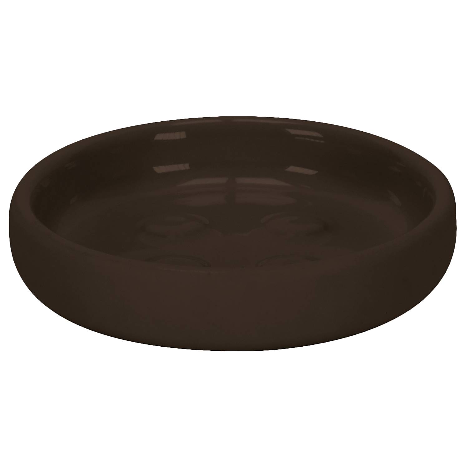 Soap dish Eclipse stoneware rubber brown