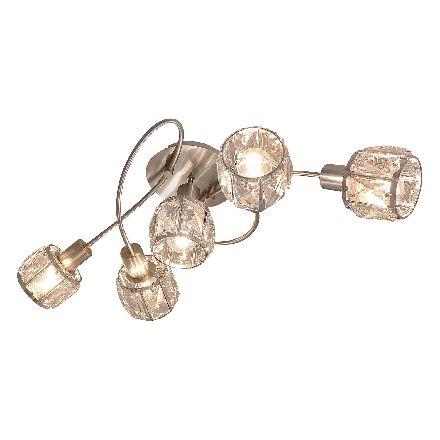Josefa I LED-Deckenleuchte Acrylglas Edelstahl 5-flammig