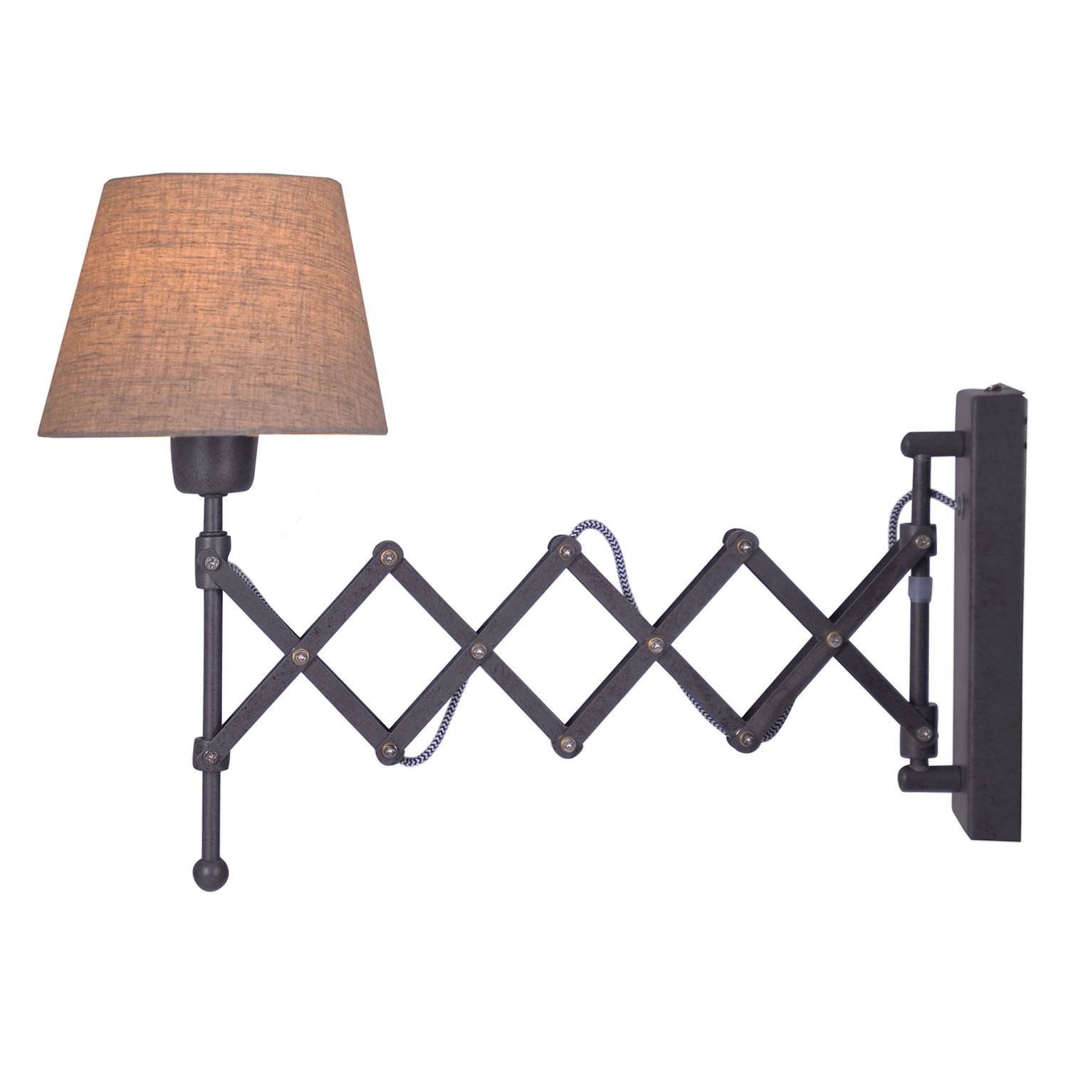 Adrienne Wall Lamp Cotton Fabric Stainless Steel 1-Light