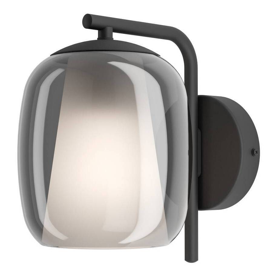 Ciampino Wandleuchte Rauchglas Stahl 1-flammig