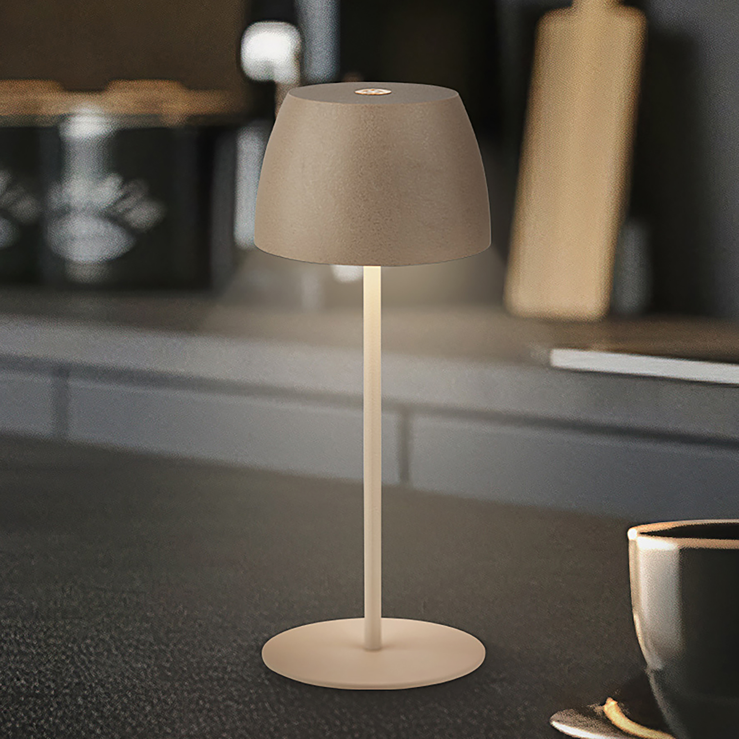 LED Rechargeable Table Lamp Serina Mini Type A Beige