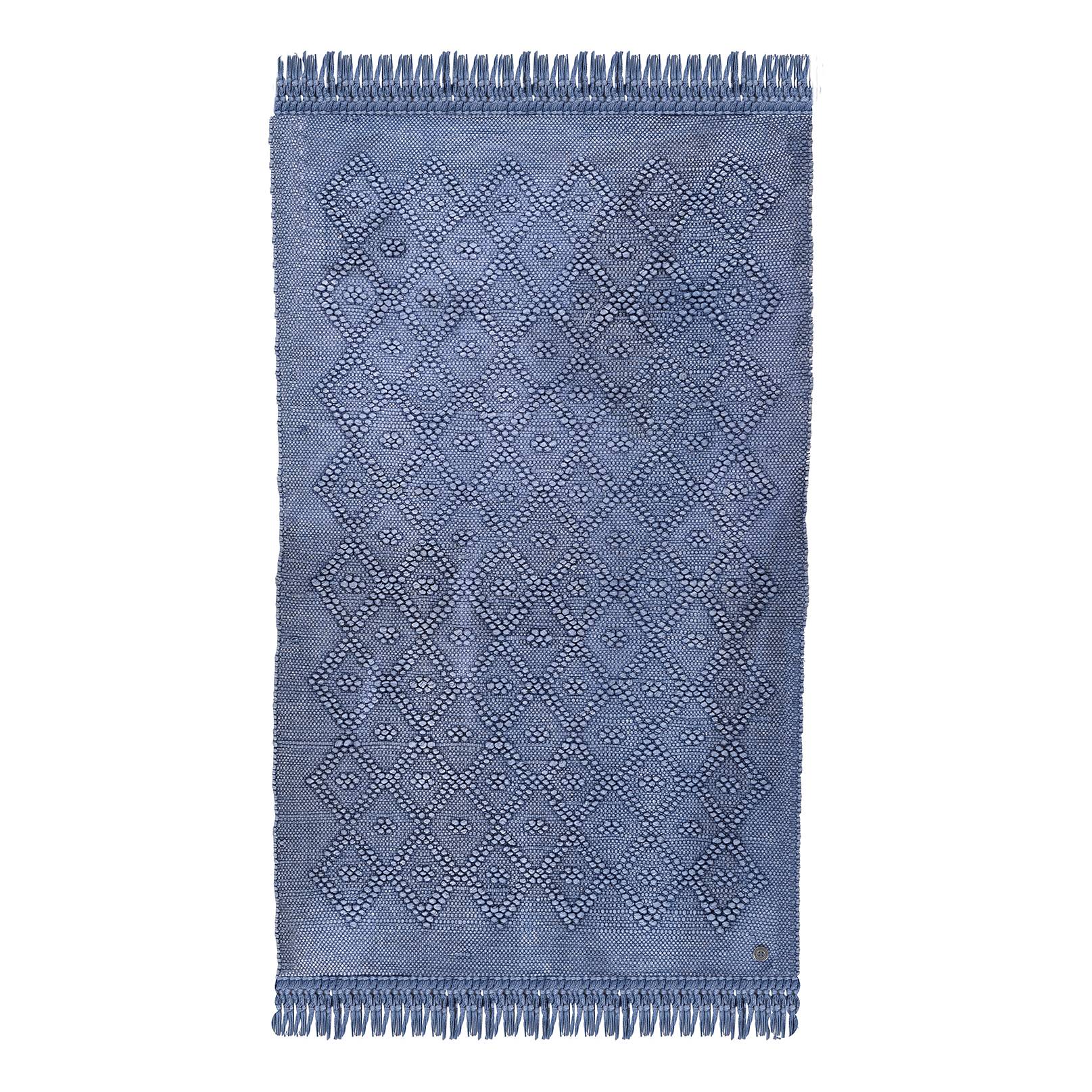 Bath mat cotton blue 70 x 120 cm