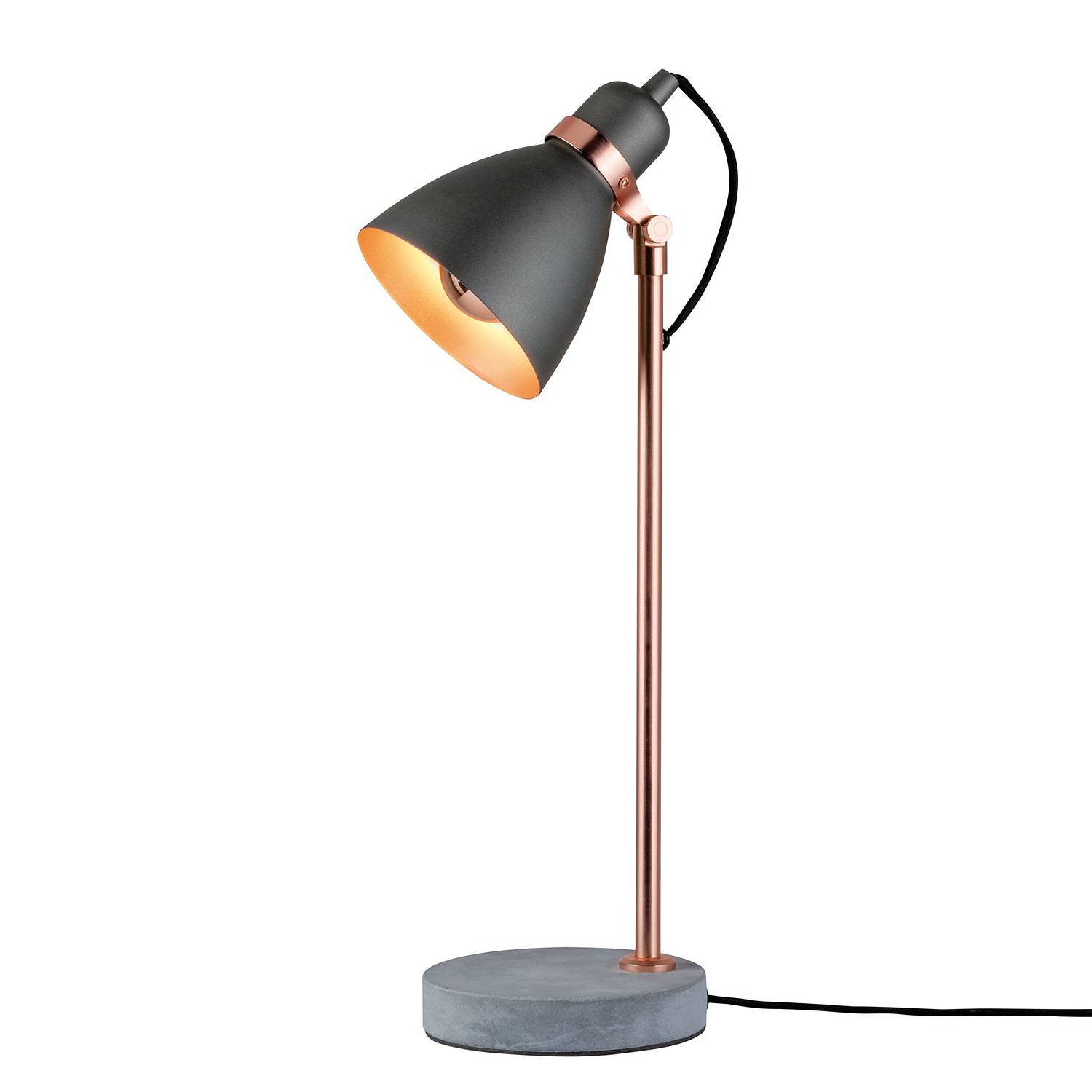Table lamp Orm Aluminium Concrete Black Copper