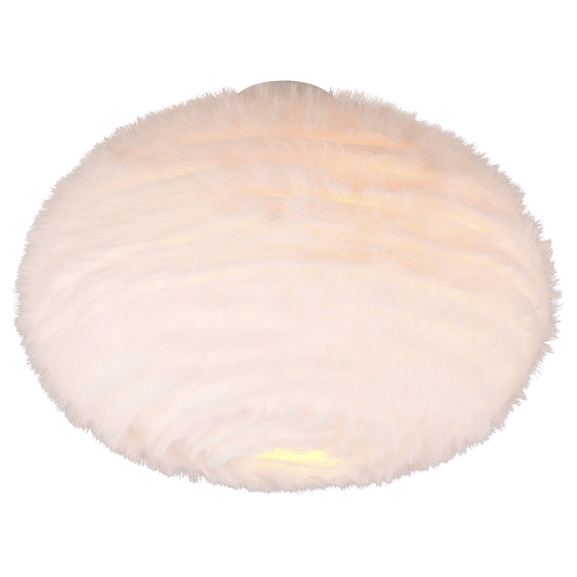 Furry ceiling lamp iron polyester white 2-flame