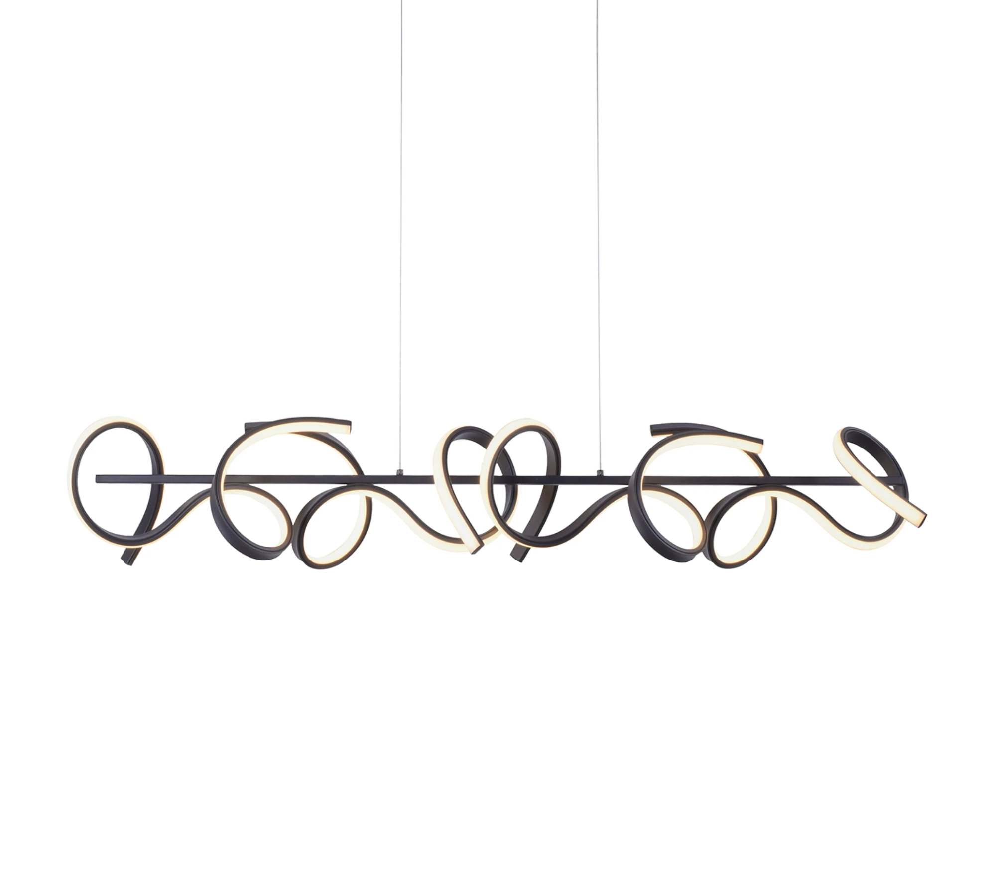 4-Flammige LED-Pendelleuchte Aluminium Dunkelgrau