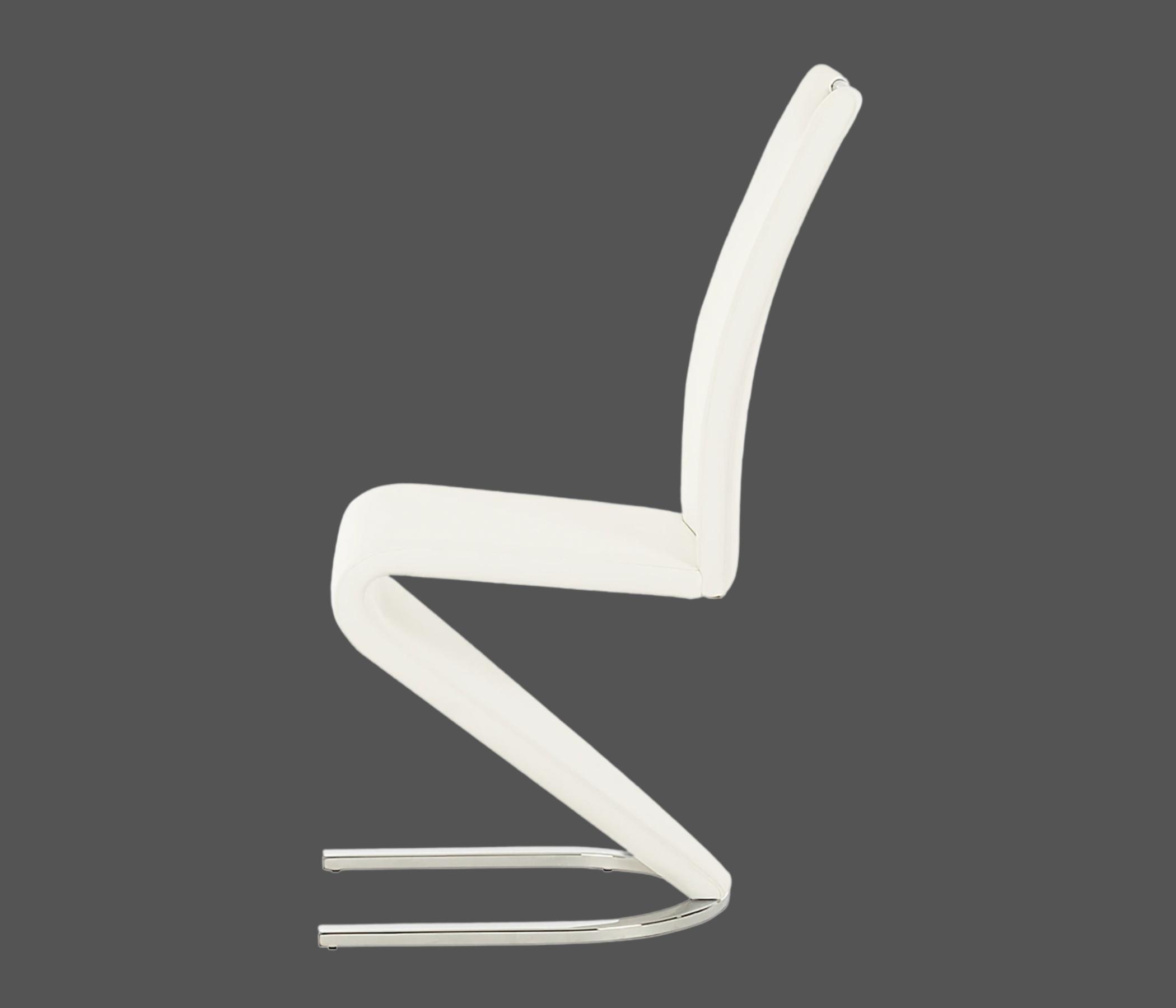 2x cantilever leatherette White