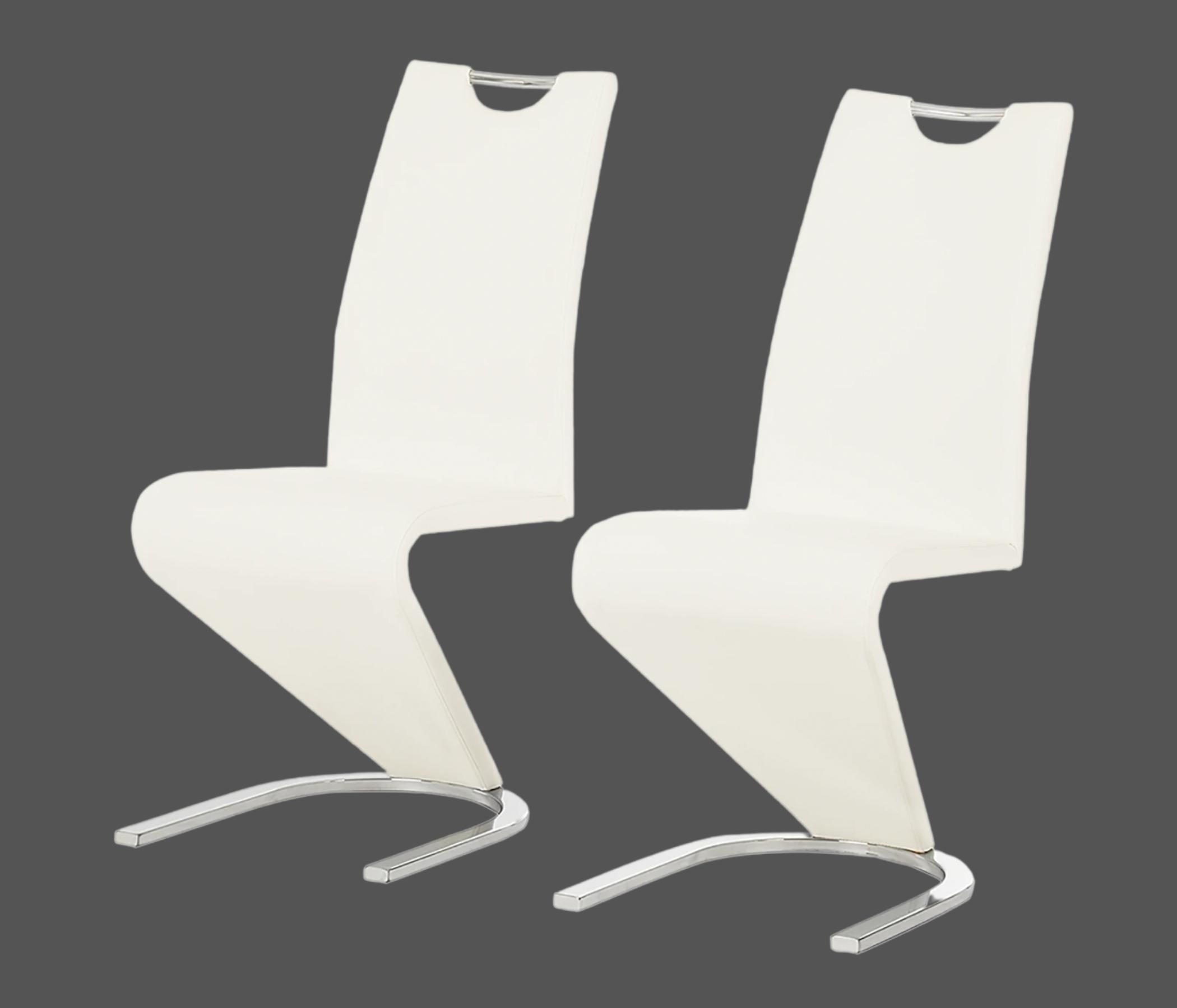 2x cantilever leatherette White