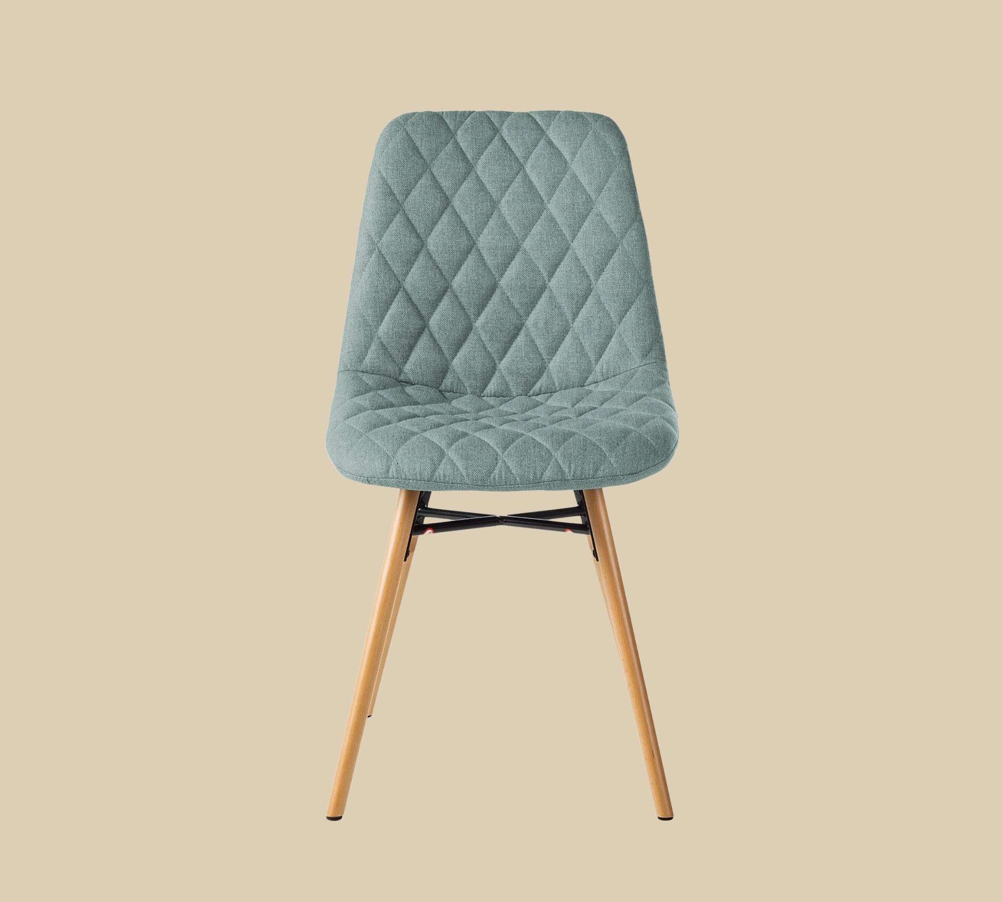 2x Upholstered chair, fabric, quilted, frame beech