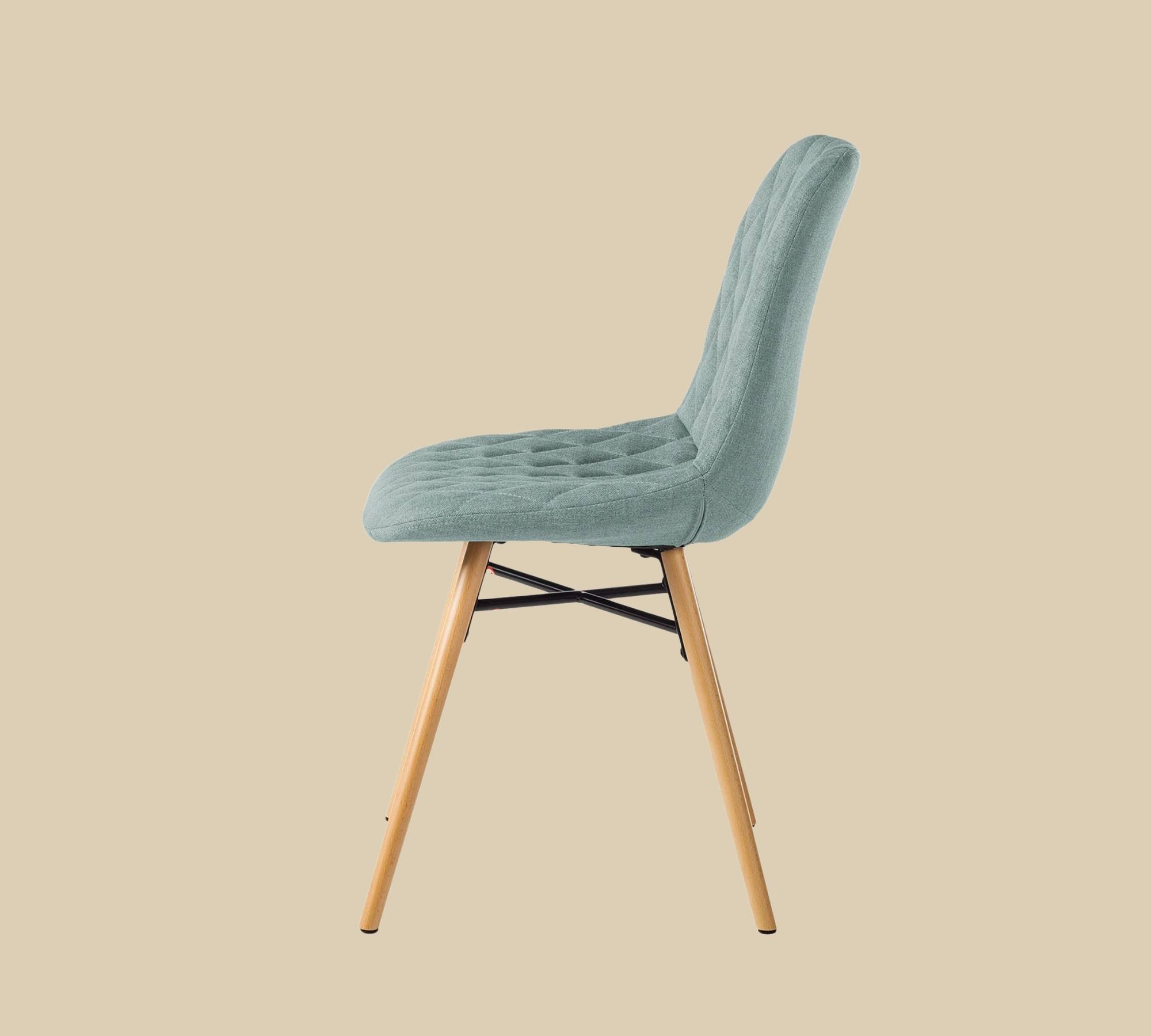 2x Upholstered chair, fabric, quilted, frame beech