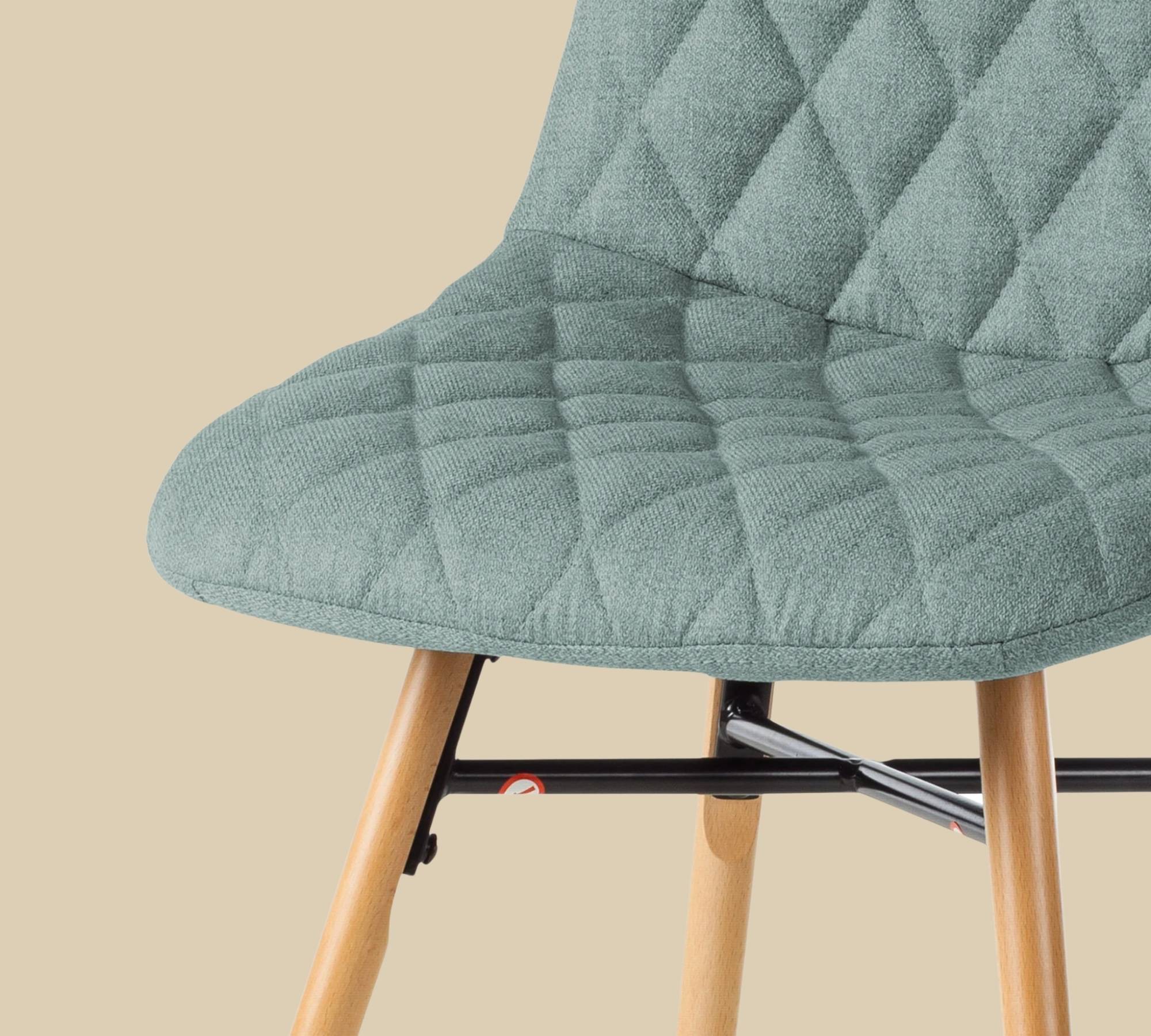 2x Upholstered chair, fabric, quilted, frame beech