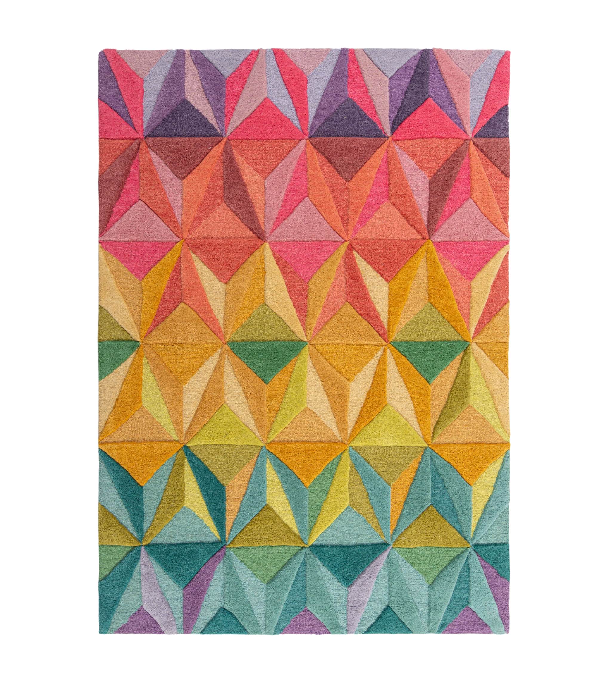 Tappeto in lana Reverie fatto a mano multicolore 160 x 230 cm