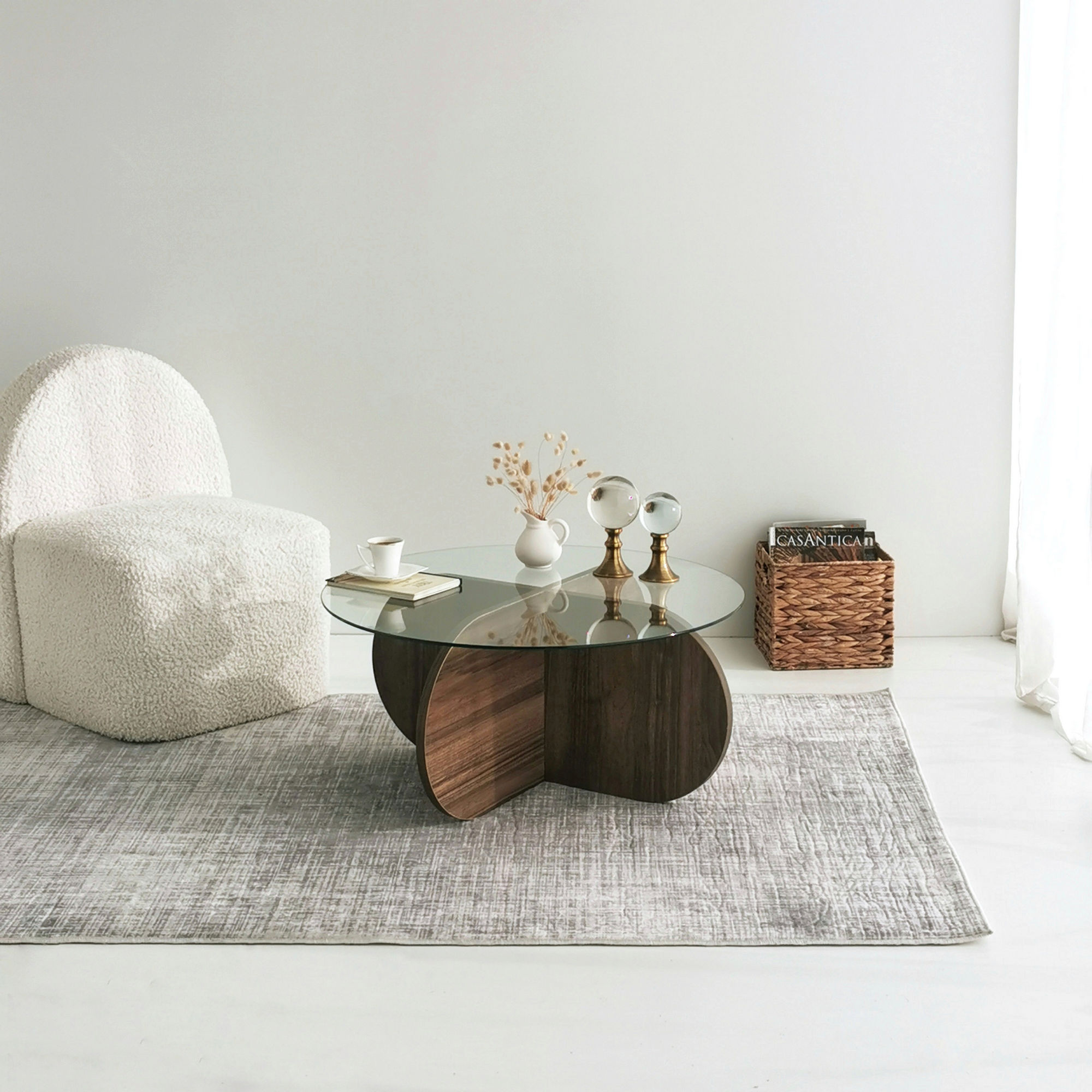 Bubble Couchtisch Walnussbraun Optik