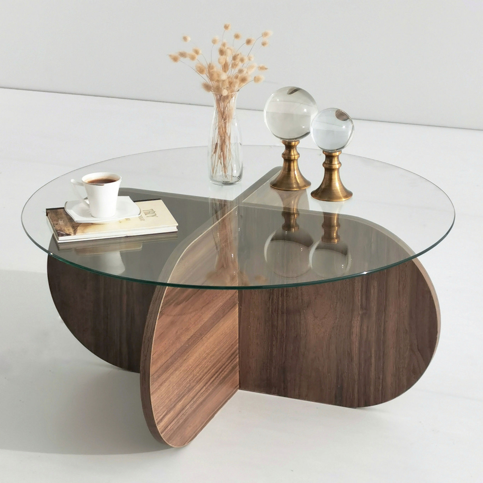 Bubble Couchtisch Walnussbraun Optik