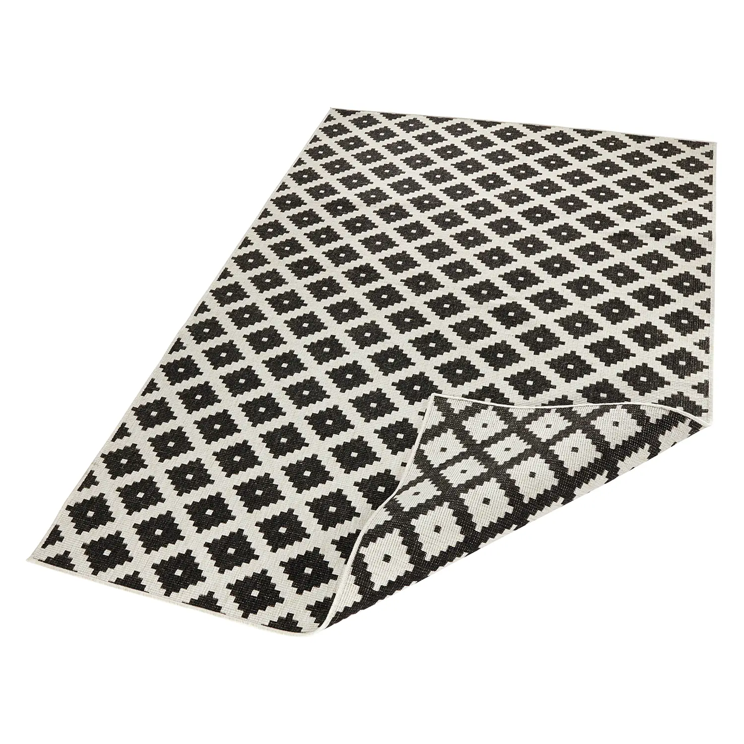 Indoor/outdoor rug Nizza Polypropylene Black 80 x 150 cm