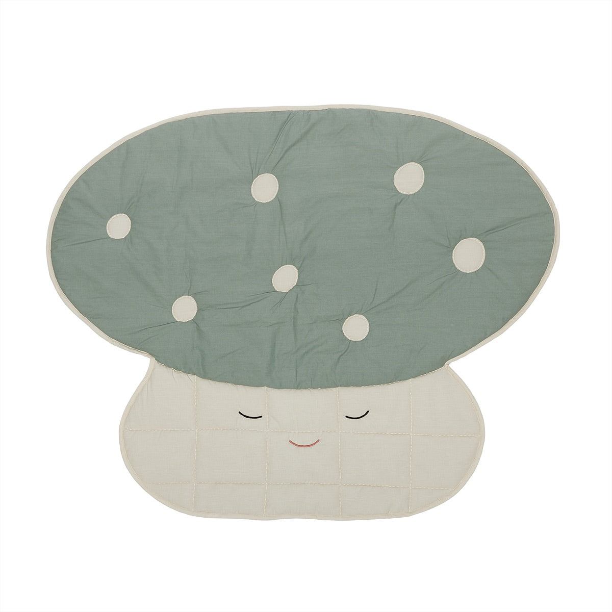 Mushroom Quilt Cotton Green White