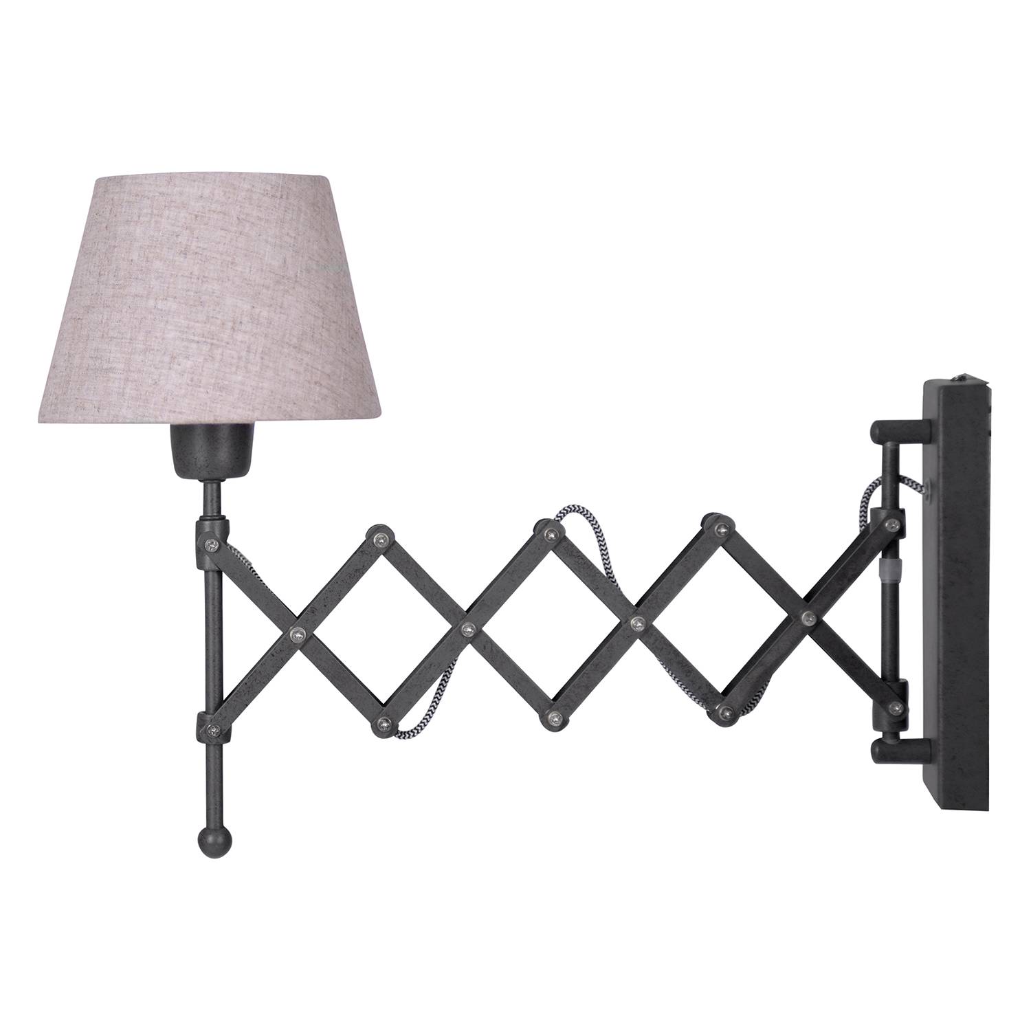 Adrienne Wall Lamp Cotton Fabric Stainless Steel 1-Light