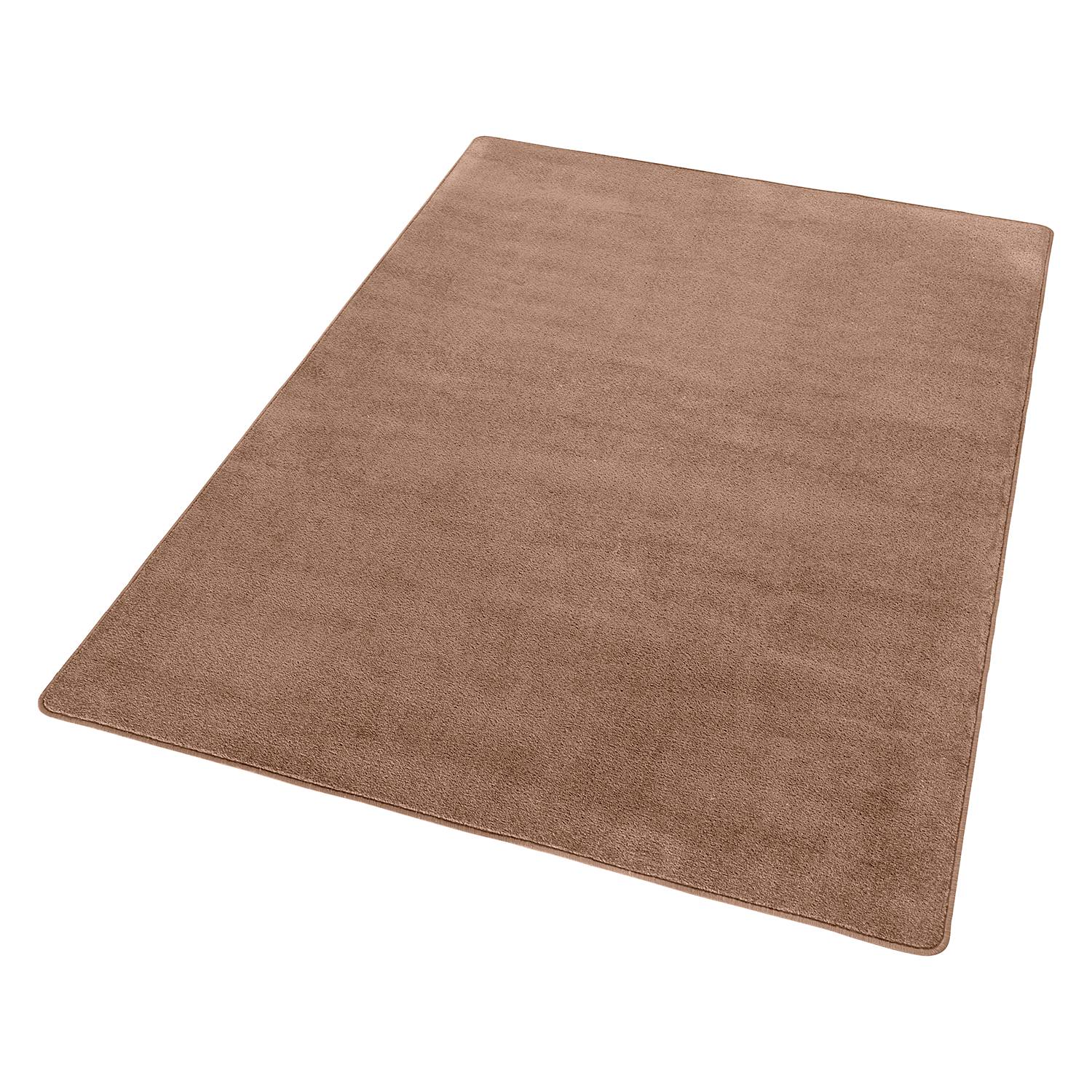 Fancy mixed fabric short-pile rug Brown 100 x 150 cm